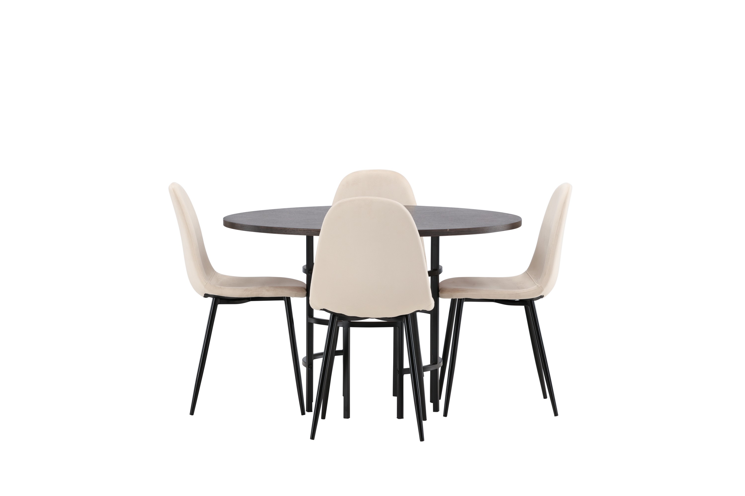 Copenhagen Matgrupp 115 cm Rund med 4 Polar stolar Beige