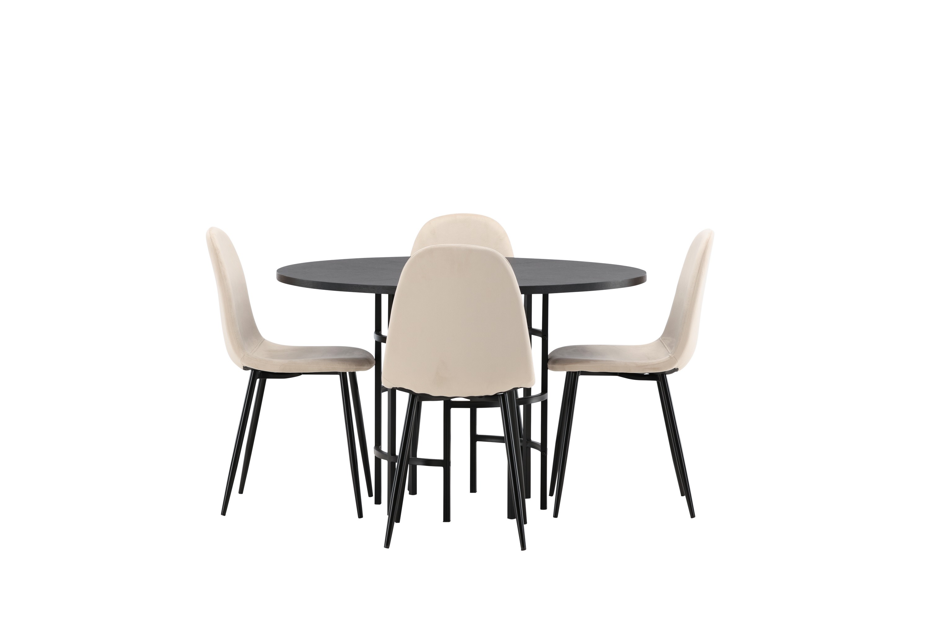 copenhagen matgrupp 115 cm rund med 4 polar stolar - beige