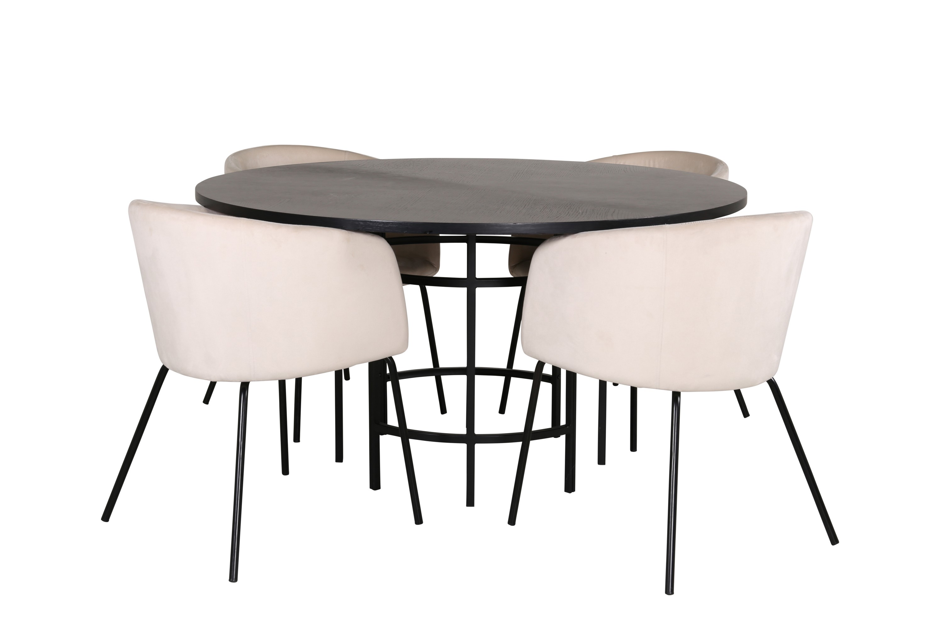 Copenhagen Matgrupp 140 cm Rund med 4 Berit stolar Beige