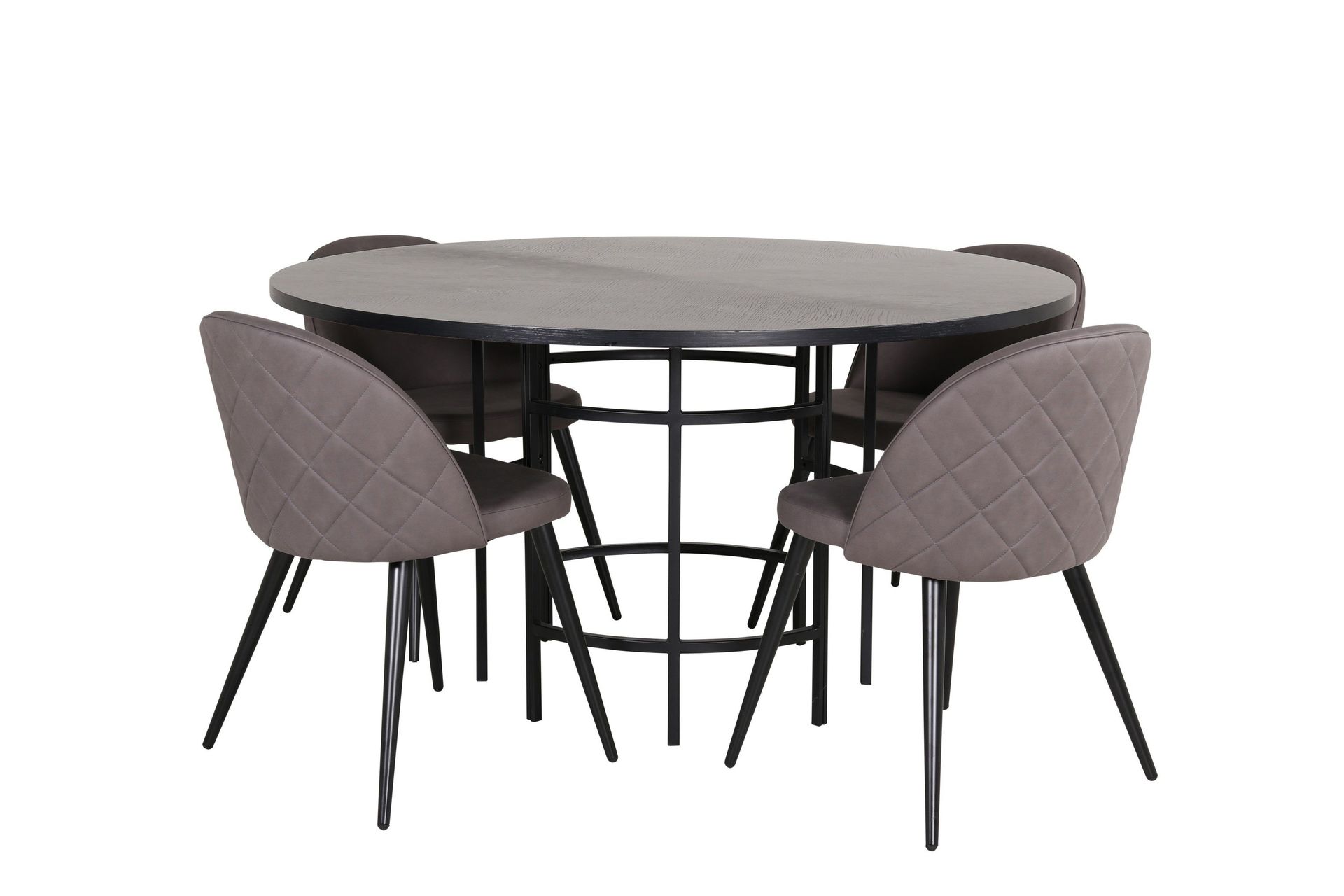 Copenhagen Matgrupp 140 cm Rund med 4 Velvet stolar -