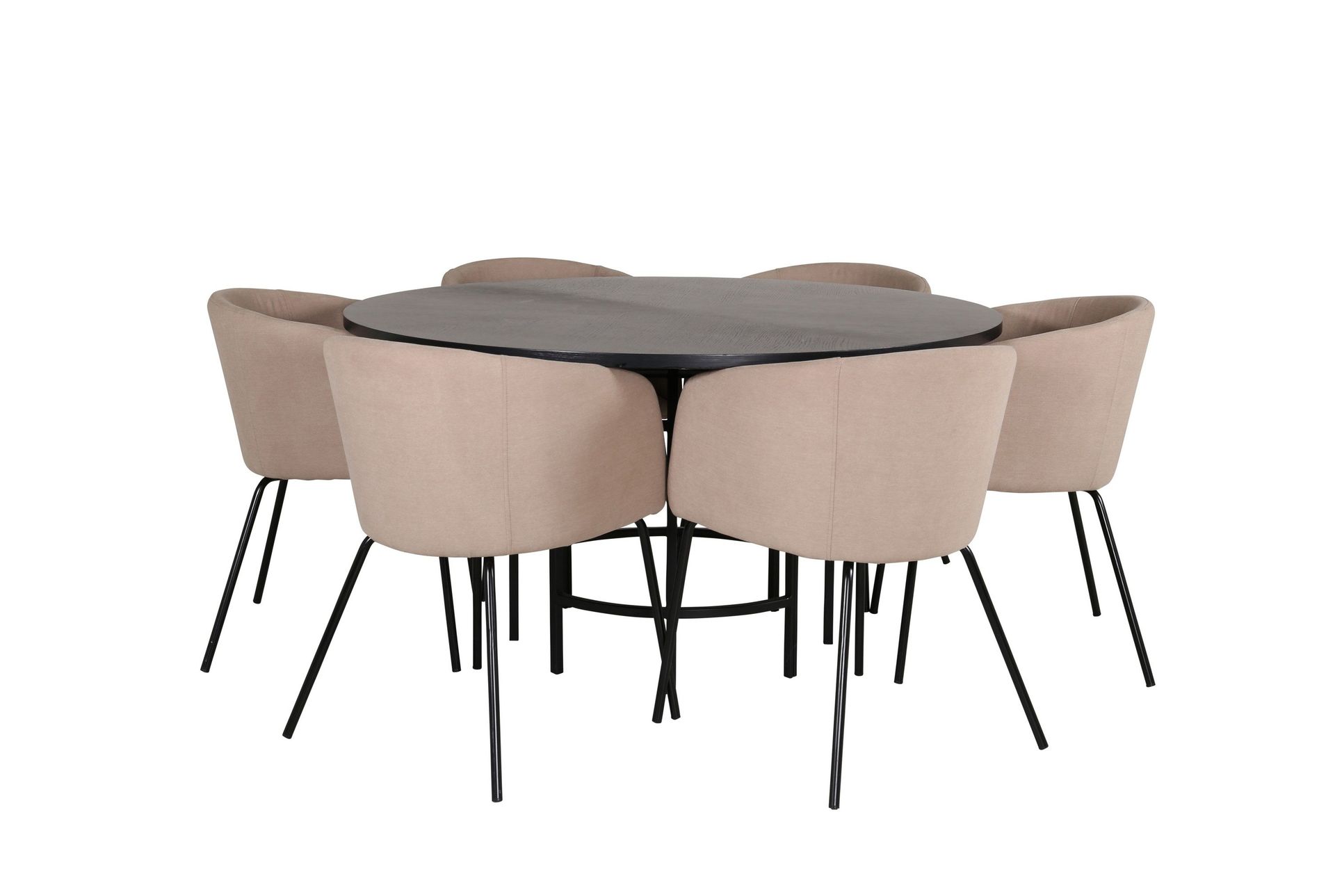 Copenhagen Matgrupp 140 cm Rund med 6 Berit stolar -