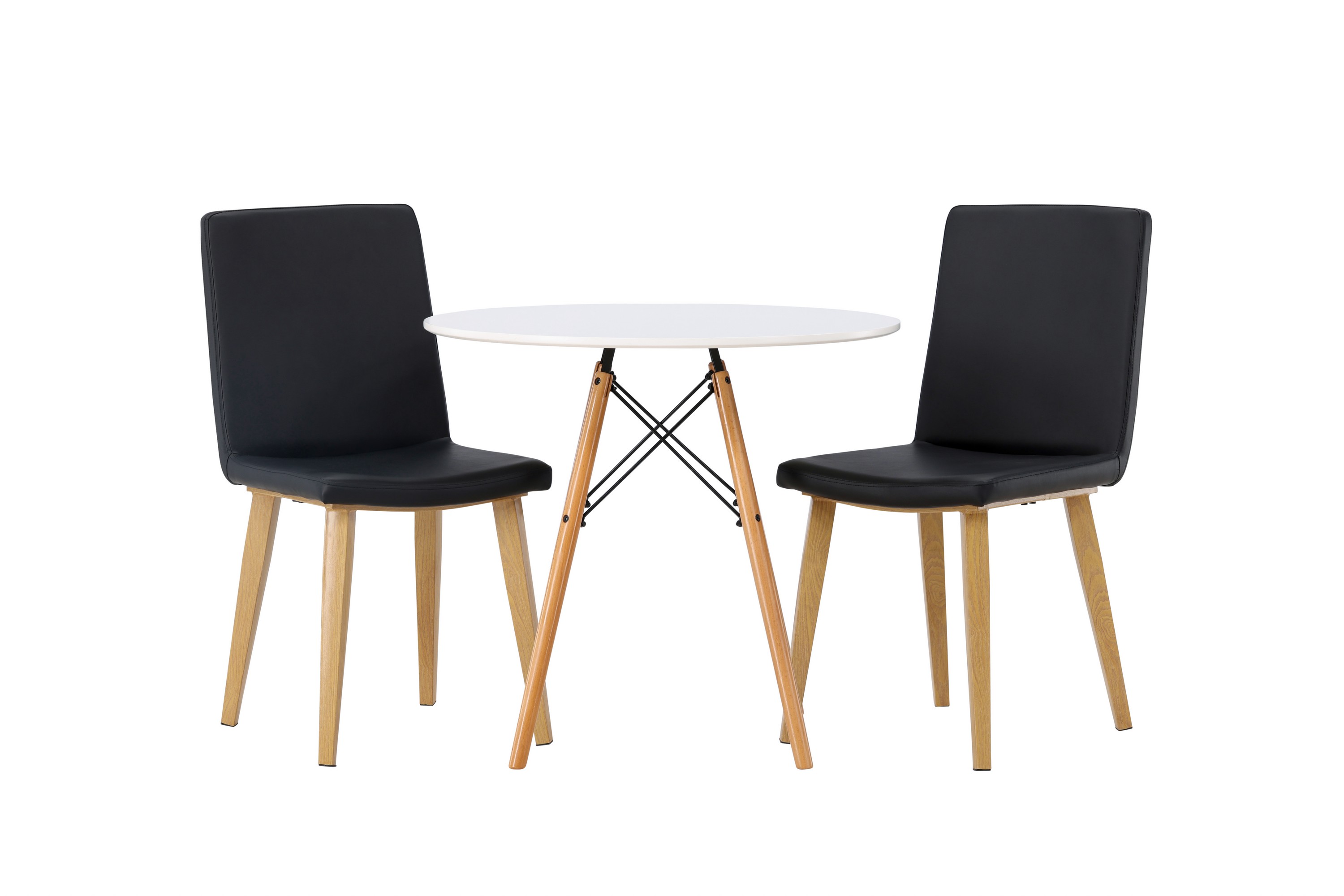danburi matgrupp 60 cm rund med 2 today stolar - svart
