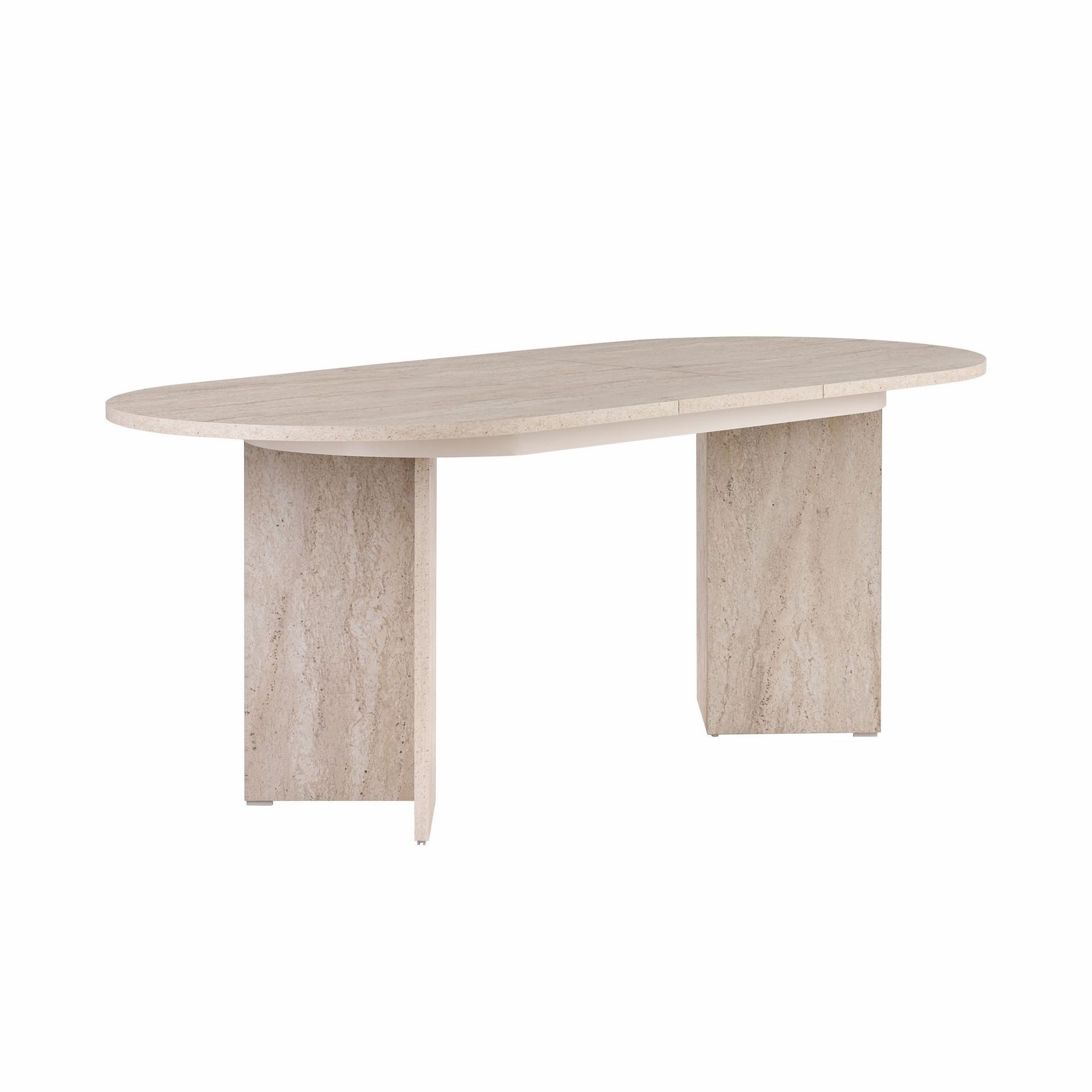 Dano Utdragbart Matbord 160 cm Oval - Travertin