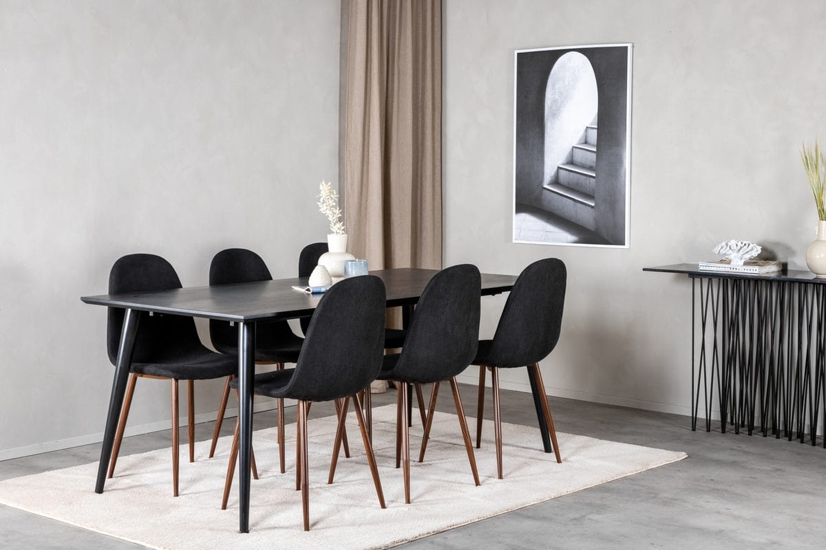 Dipp Matbord 180 cm med 6 Polar Matstol -