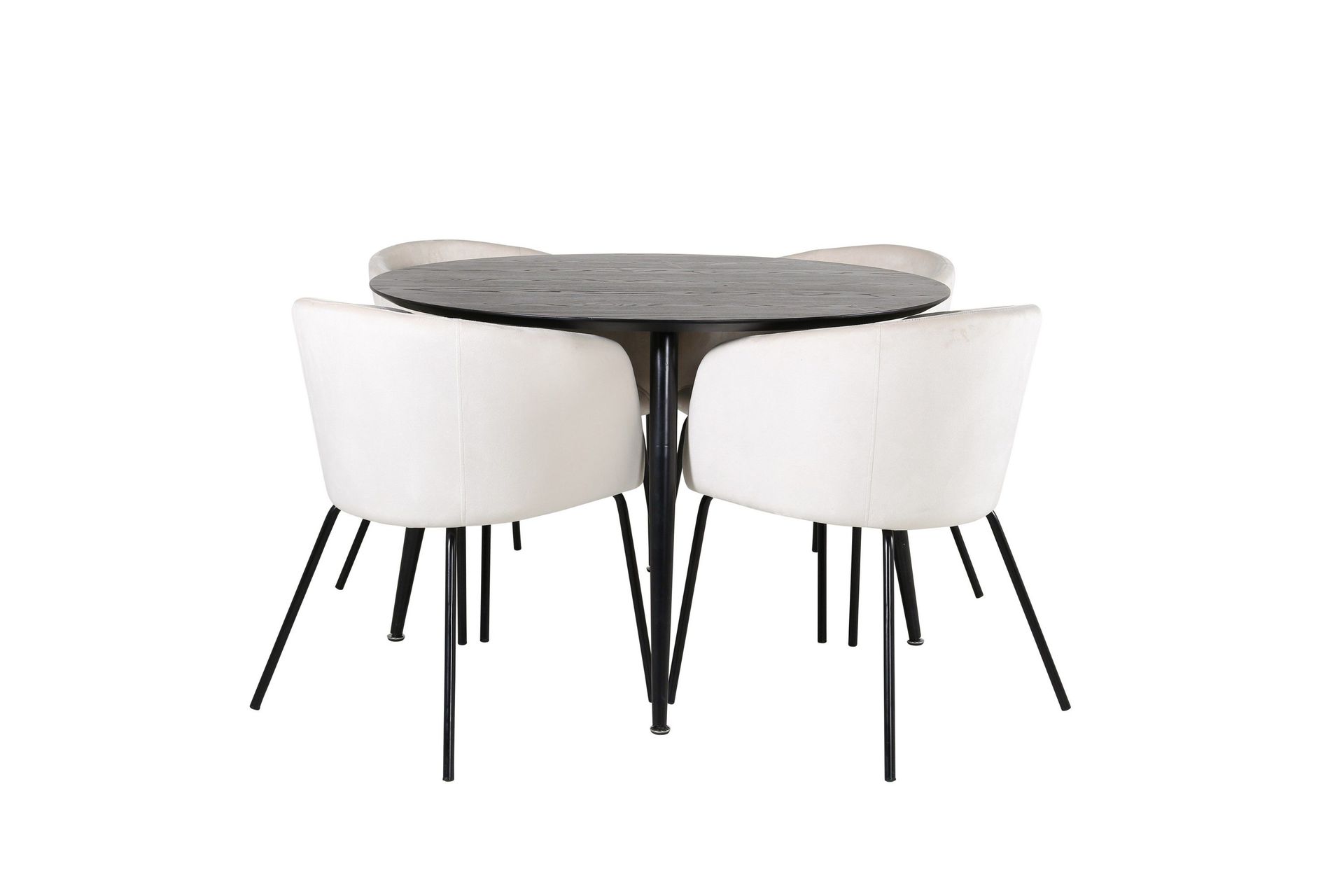 Dipp Matgrupp 115 cm Rund med 4 Berit stolar - Beige