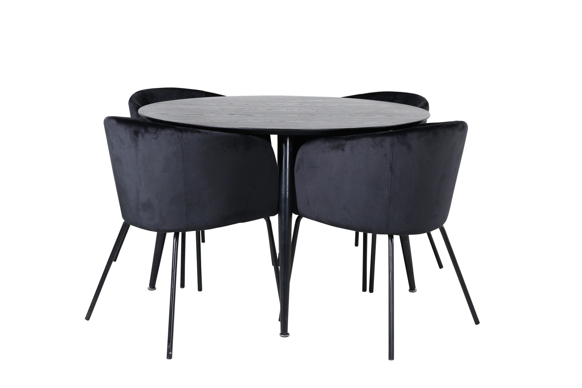 Dipp Matgrupp 115 cm Rund med 4 Berit stolar - Svart