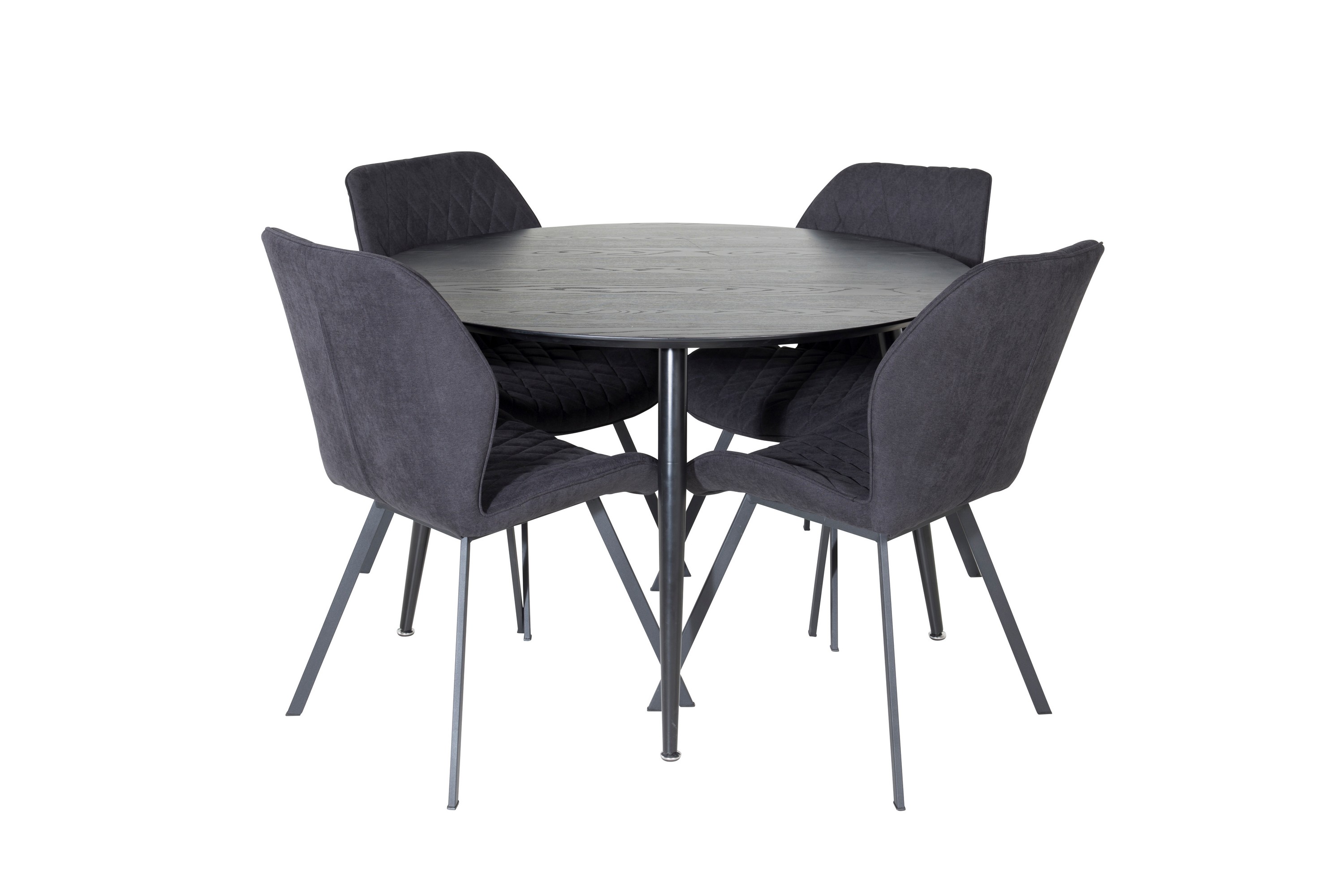 Dipp Matgrupp 115 cm Rund med 4 Gemma stolar Svart