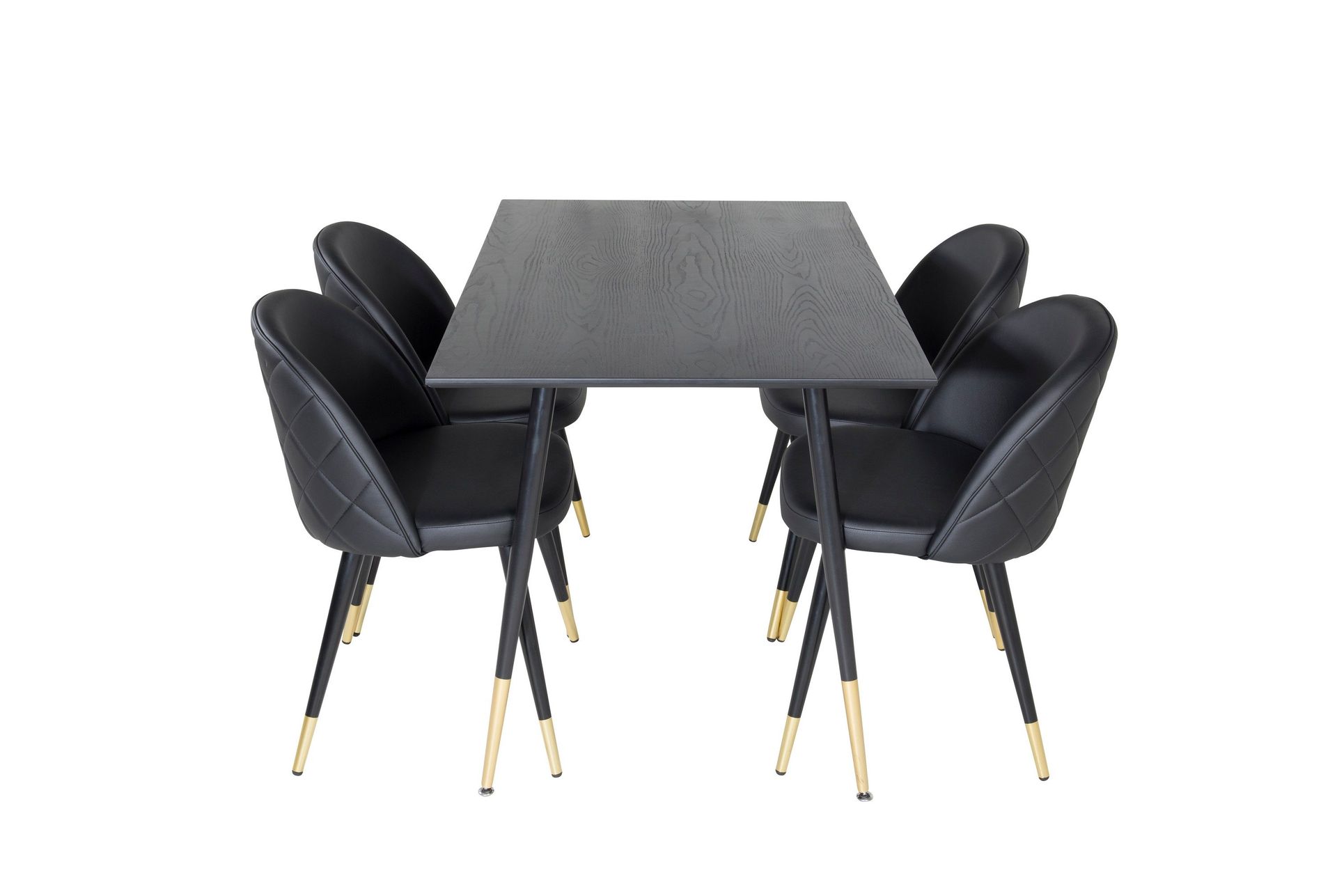 Dipp Matgrupp 120 cm Rund med 4 Velvet stolar -