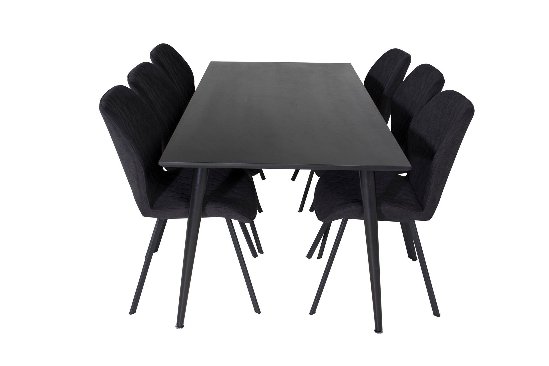 Dipp Matgrupp 180 cm Rektangul&auml;r med 6 Gemma stolar - Svart