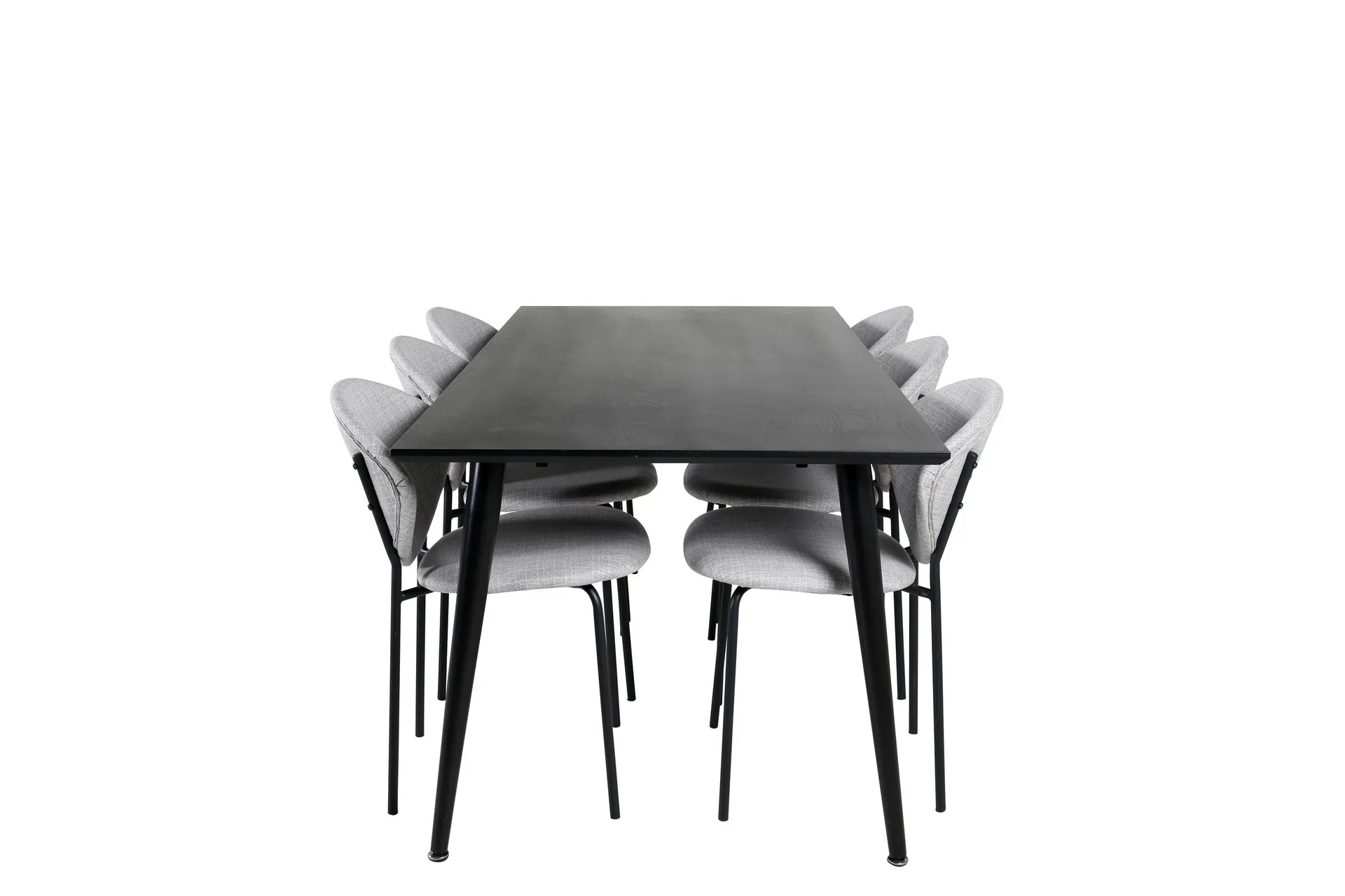Dipp Matgrupp 180 cm Rektangul&auml;r med 6 Vault stolar - Svart