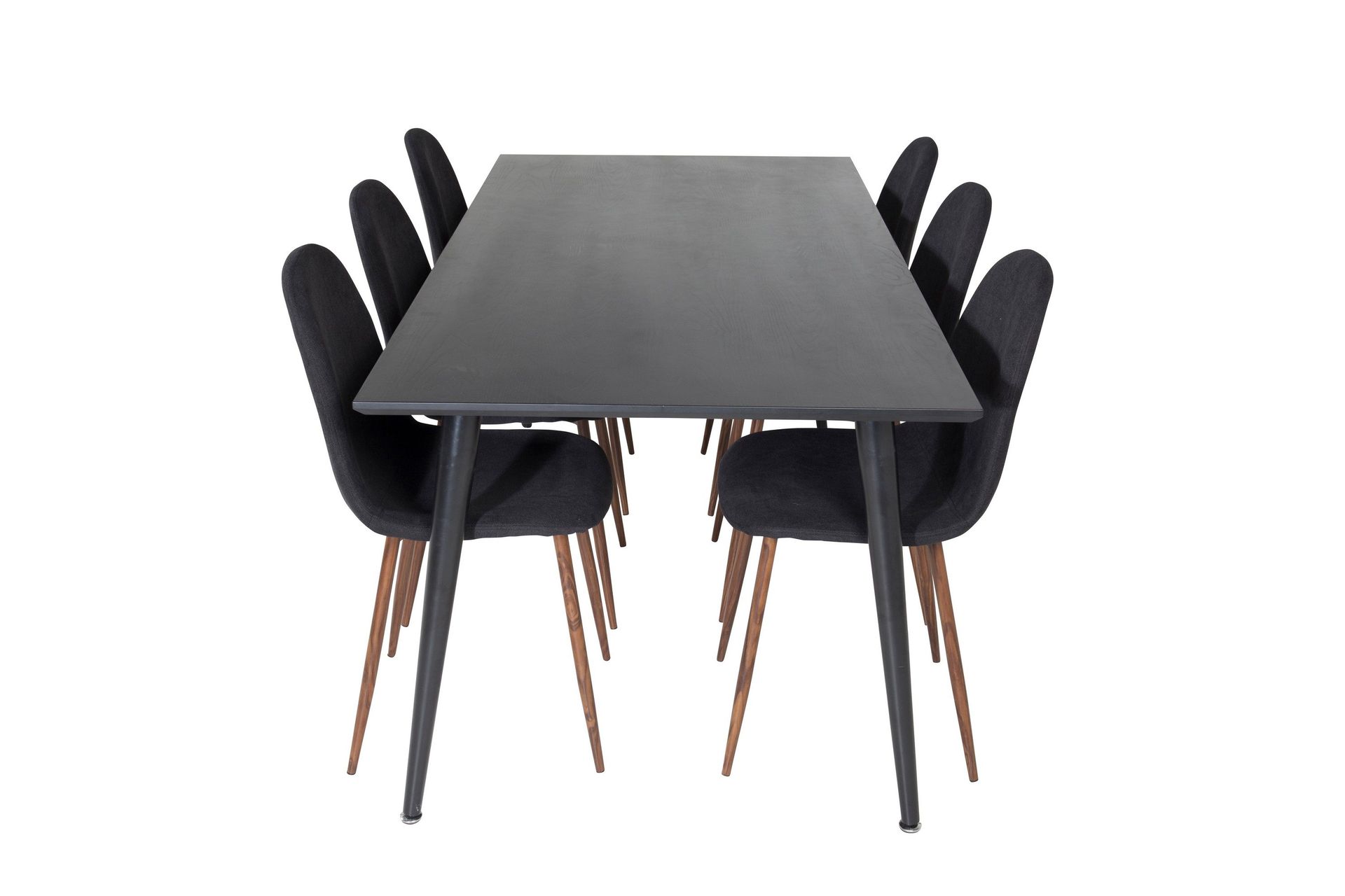 Dipp Matgrupp 180 cm Rektangul&auml;r med 6 Polar stolar - Svart