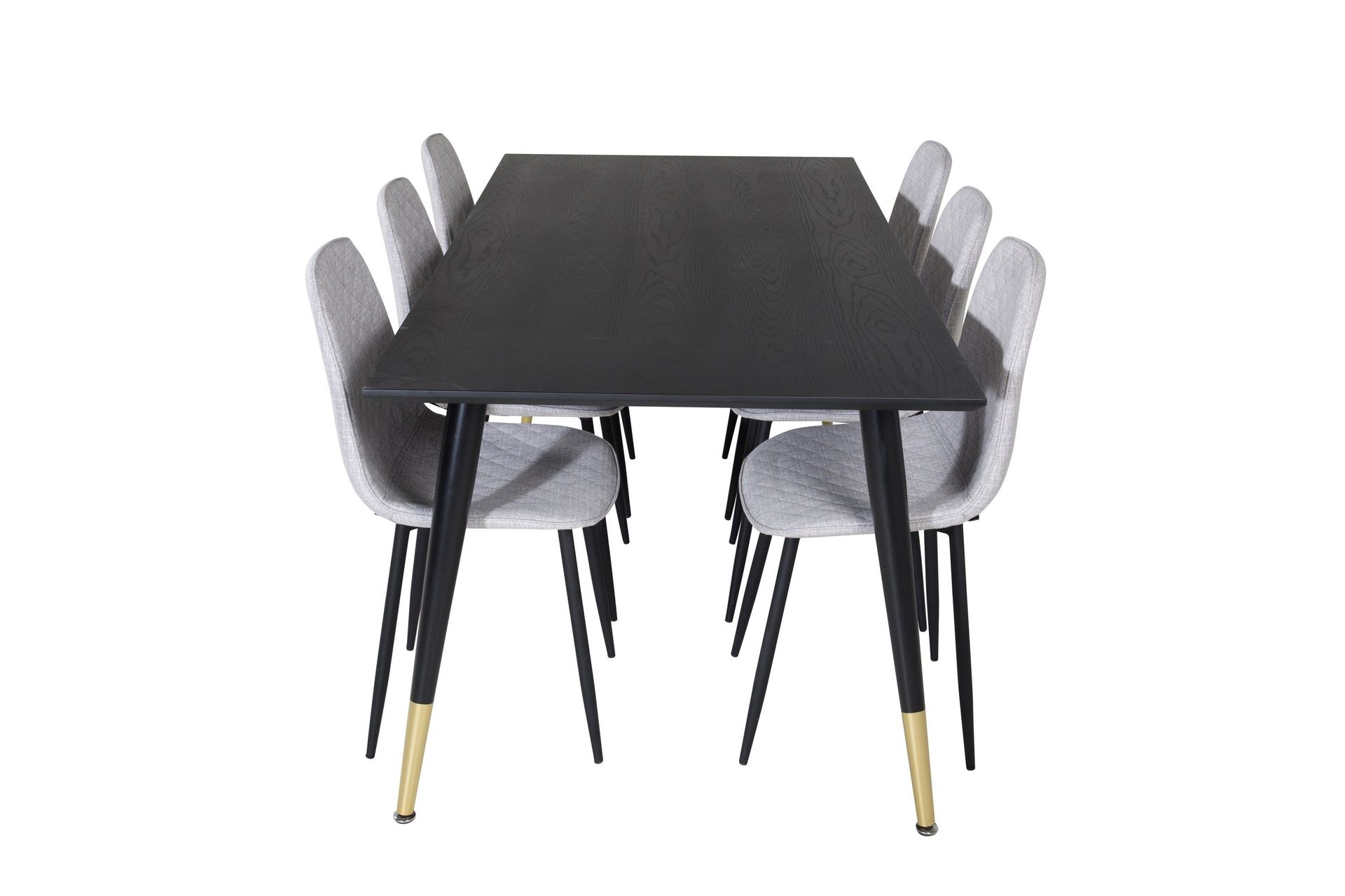 Dipp Matgrupp 180 cm Rektangul&auml;r med 6 Polar stolar - Svart/Guld