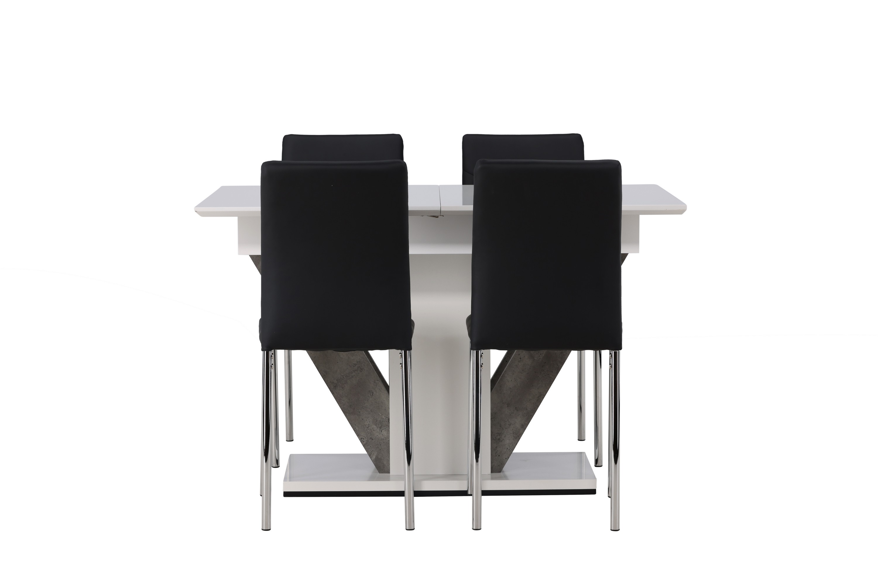 disa matgrupp 120 cm rektangulär med 4 lily stolar - svart