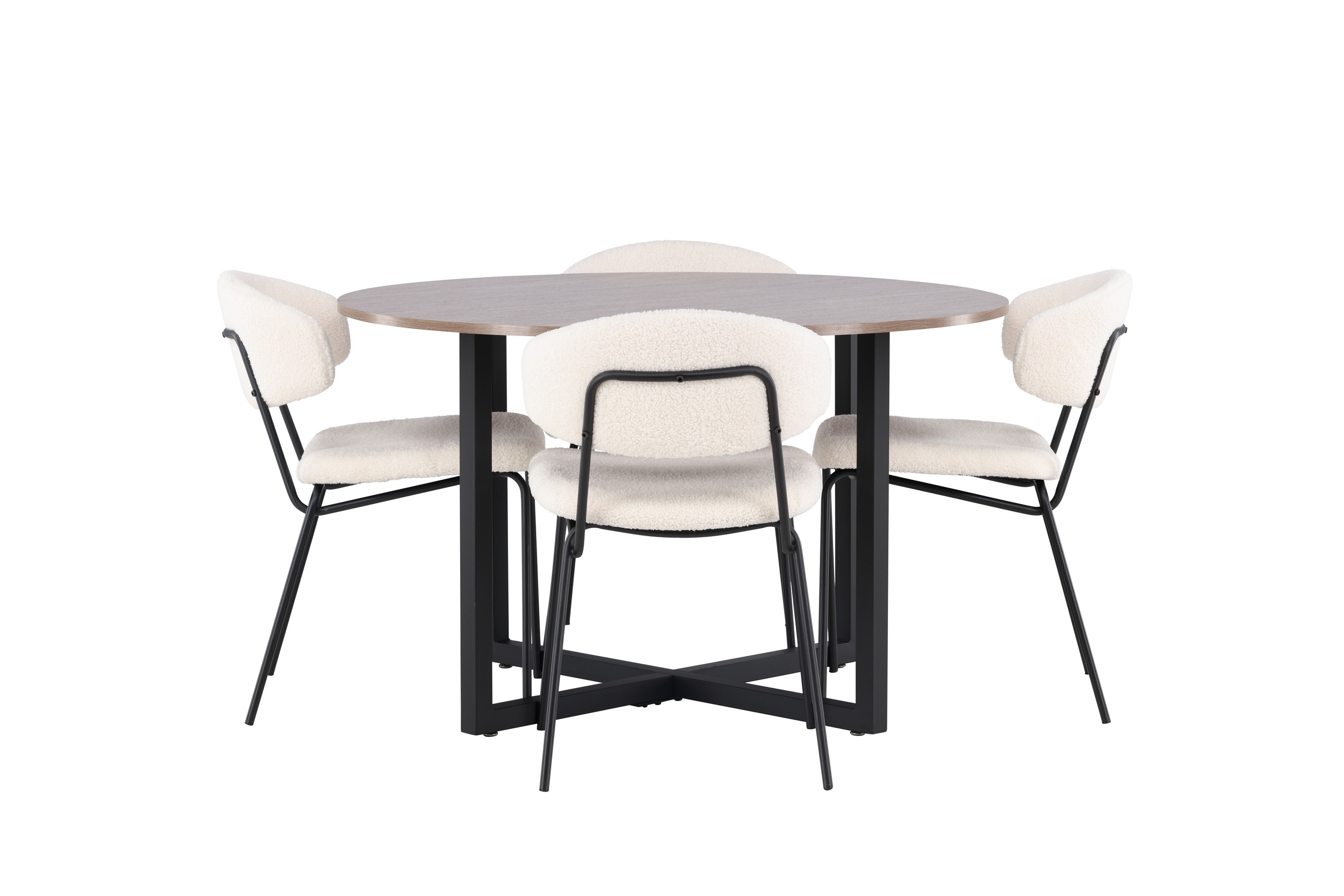Durango Matgrupp 120 cm Rund med 4 Chico Stolar Valnöt