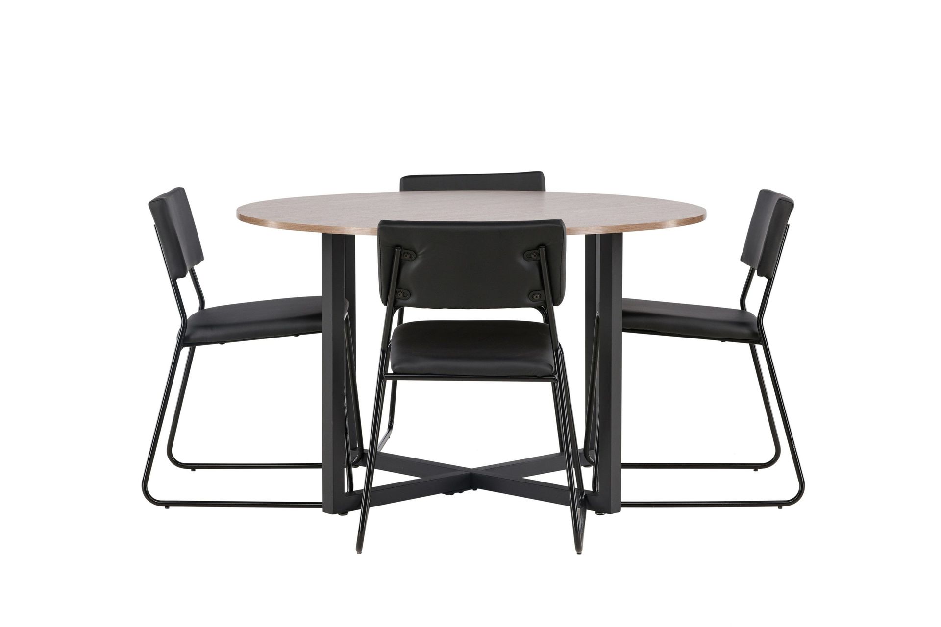 Durango Matgrupp 120 cm Rund med 4 Kenth Stolar - Valn&ouml;t