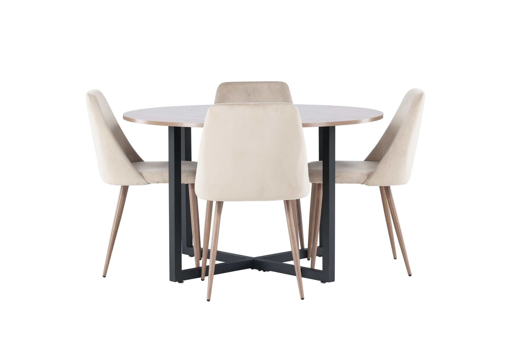 Durango Matgrupp 120 cm Rund med 4 Night Stolar - Valn&ouml;t