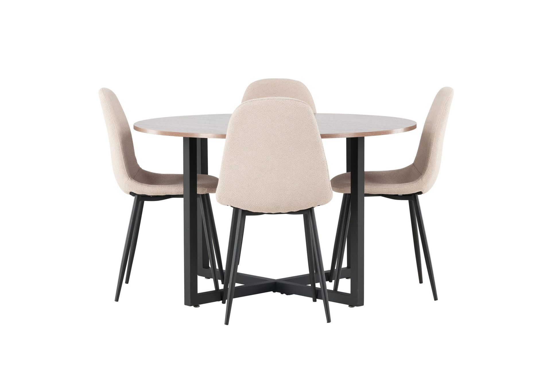 Durango Matgrupp 120 cm Rund med 4 Polar Stolar - Valn&ouml;t