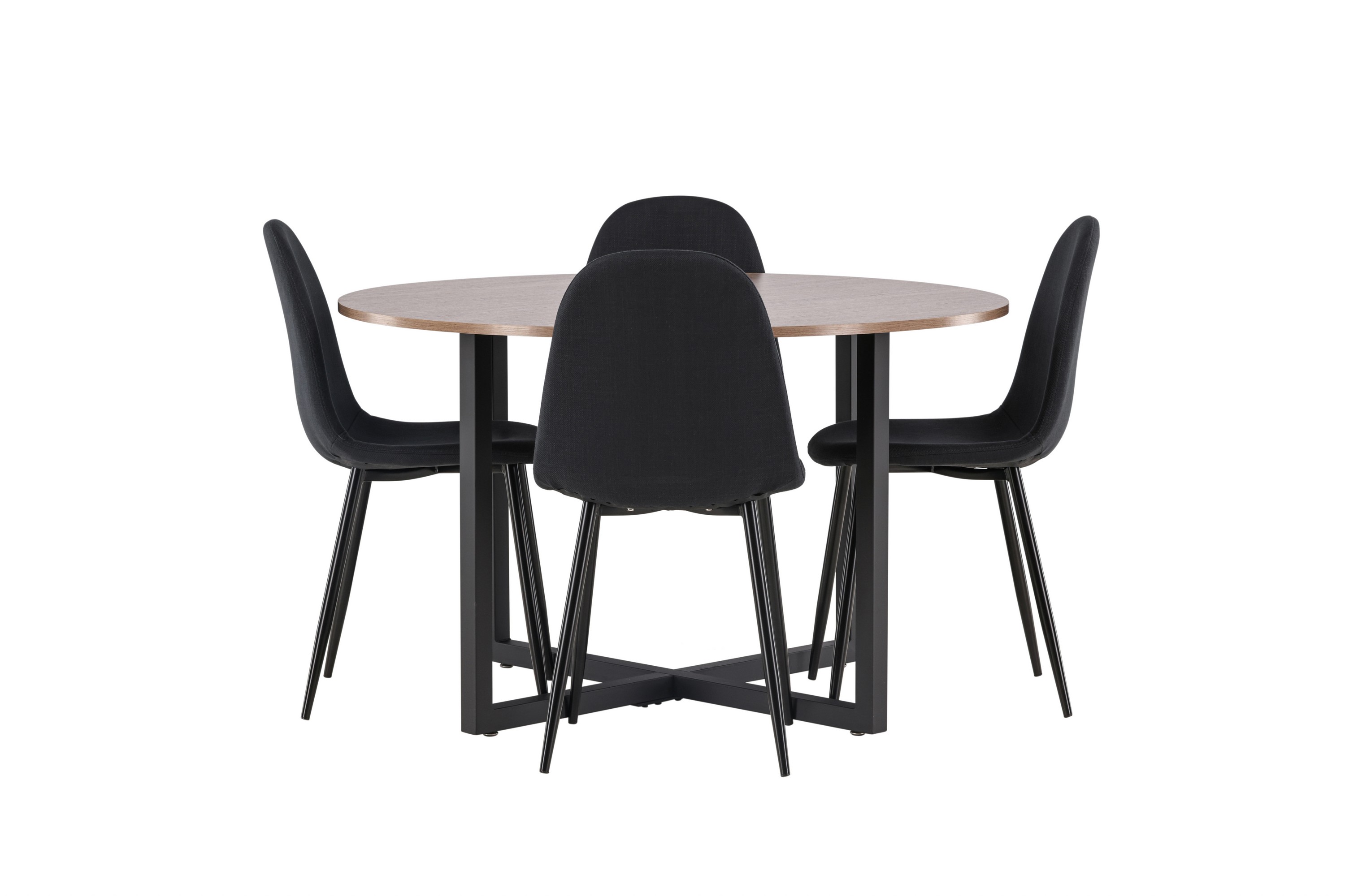 durango matgrupp 120 cm rund med 4 polar stolar - valnöt