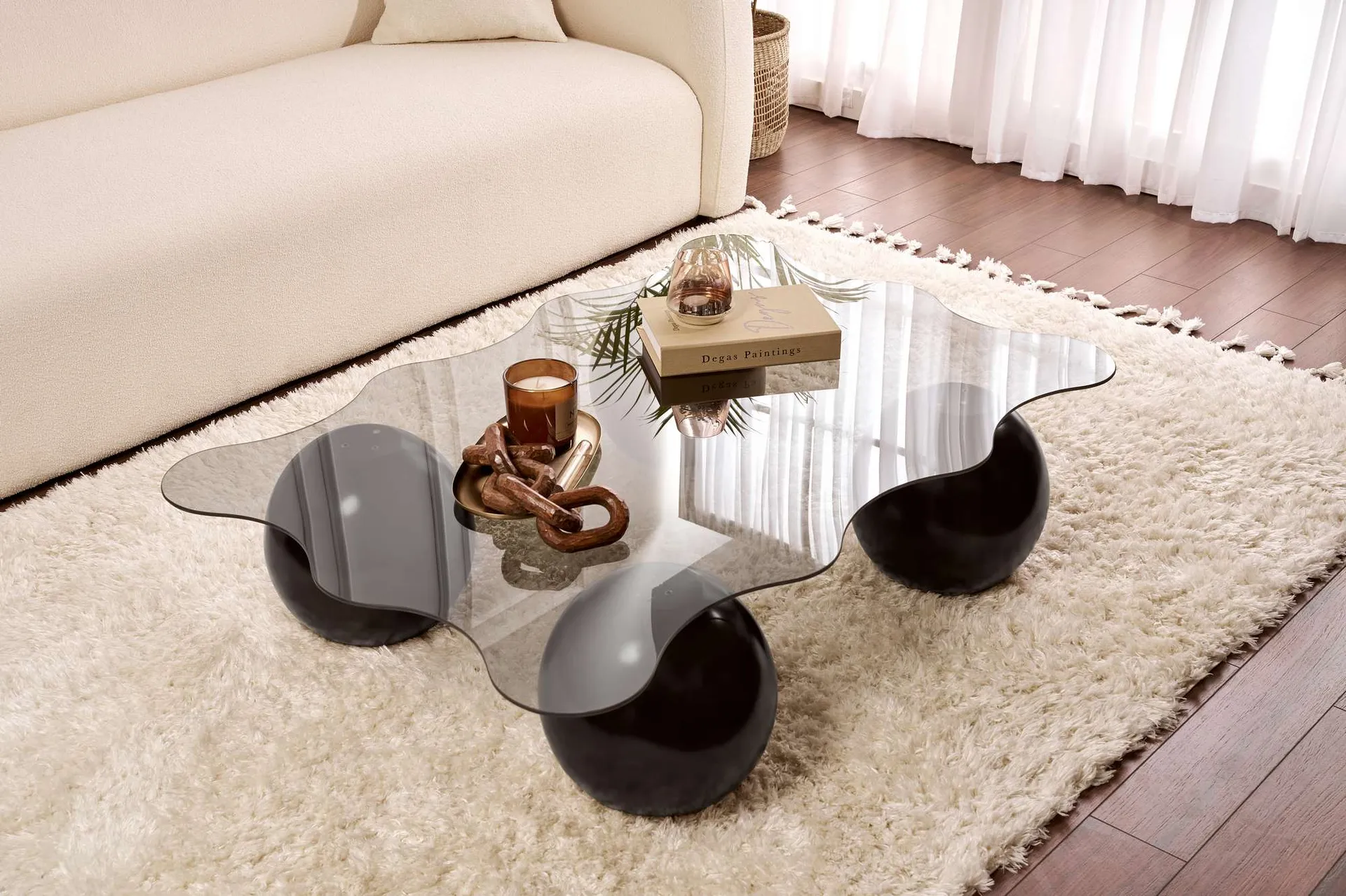 Elinville Soffbord 120 cm - Svart och gr&aring;