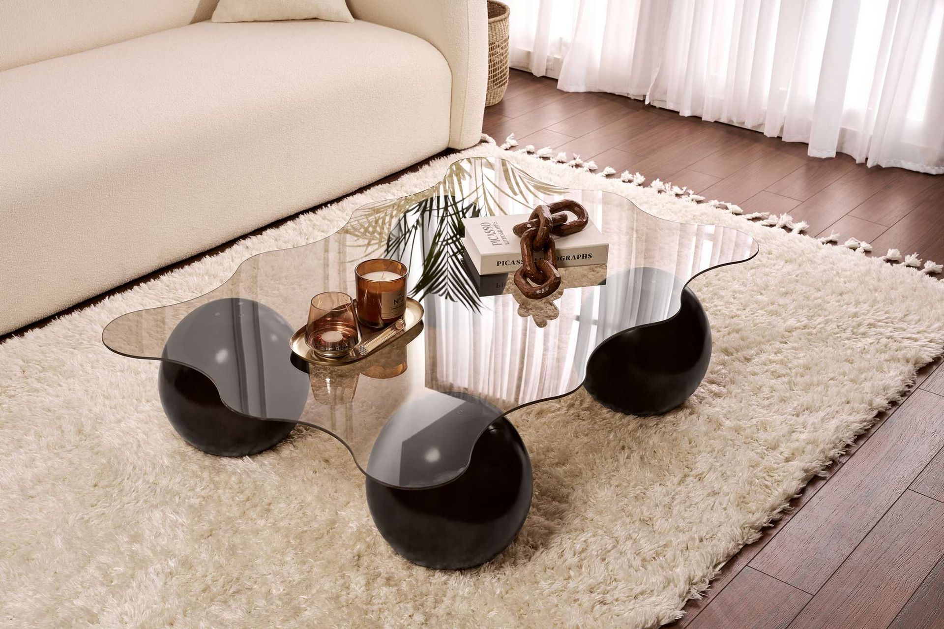 Elinville Soffbord 120 cm - Svart/brons