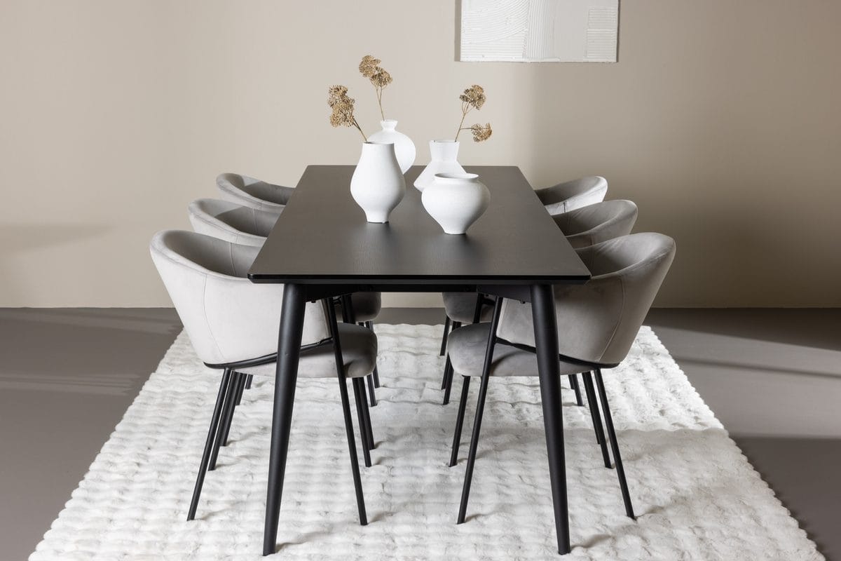 Ellis Matbord 230x85 cm med 6 Evelina Karmstol -