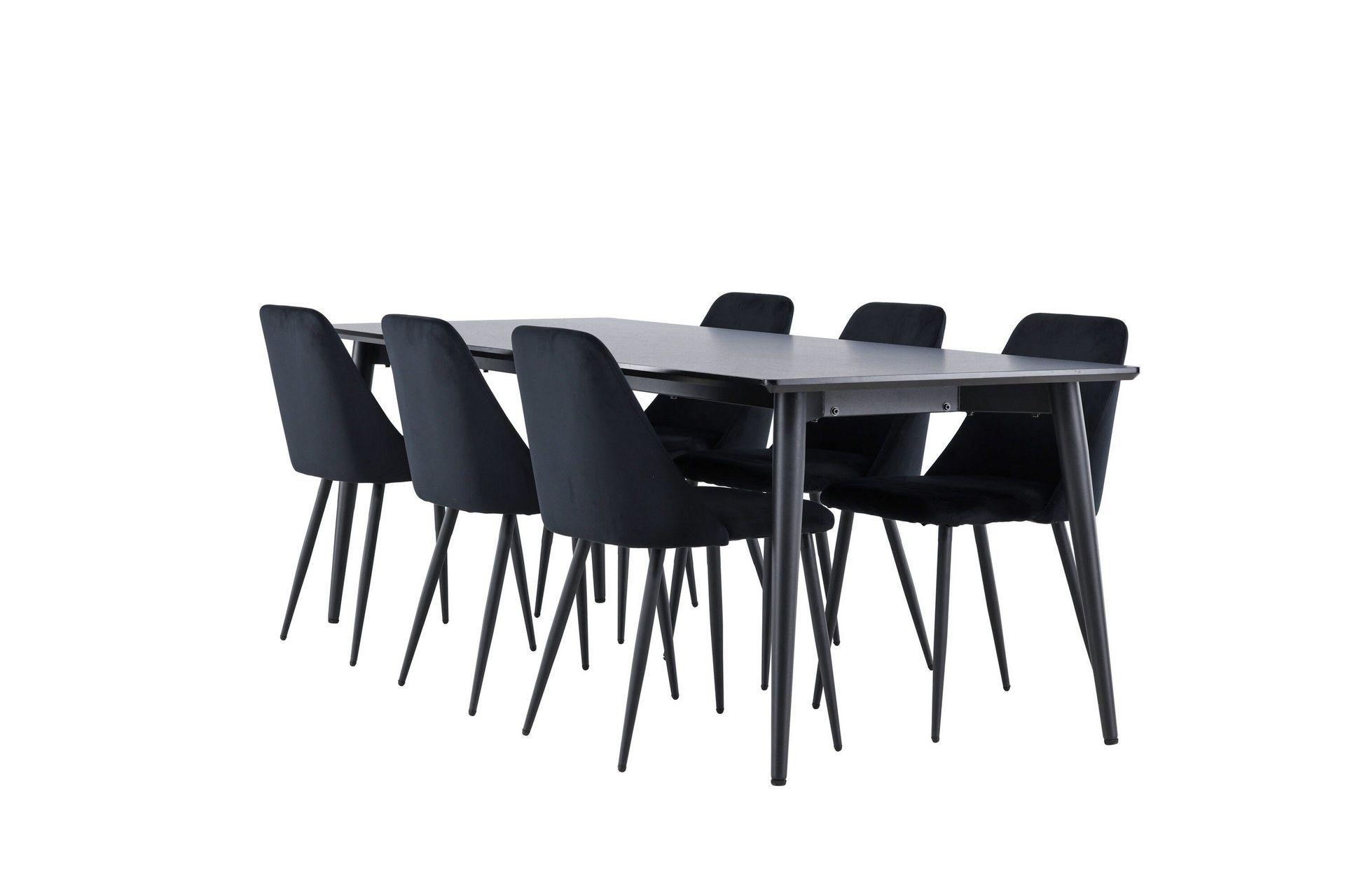 Ellis Matgrupp 230 cm Rektangul&auml;r med 6 Night stolar - Svart/Svart