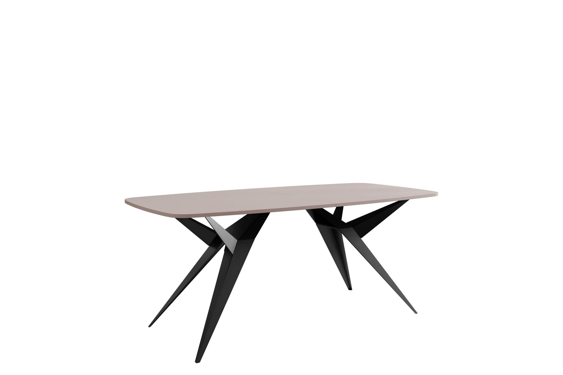 elvora matbord 160 cm rektangulär - beige/svart