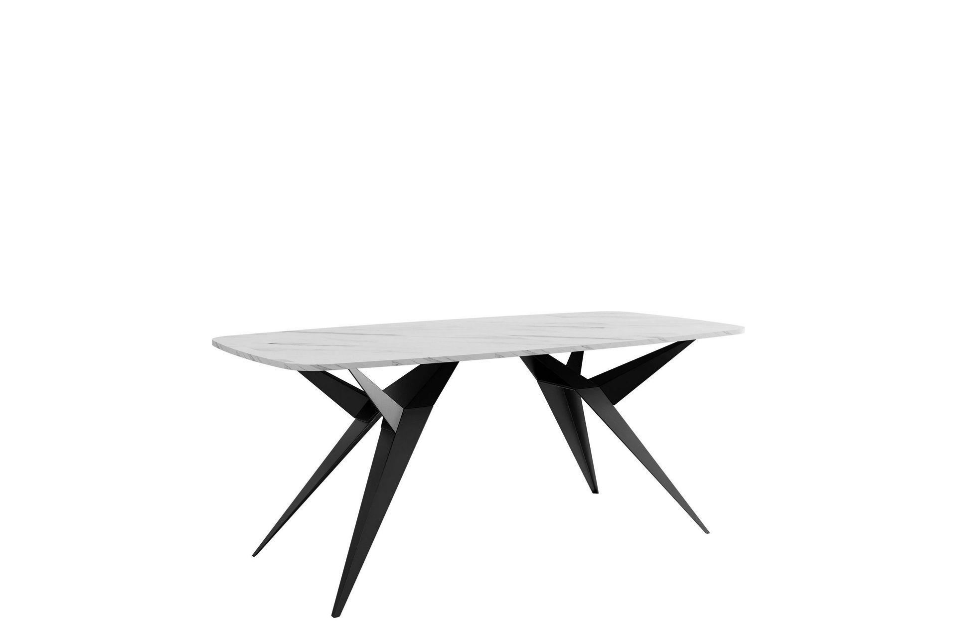 Elvora Matbord 160 cm Rektangul&auml;r - Vit/Svart