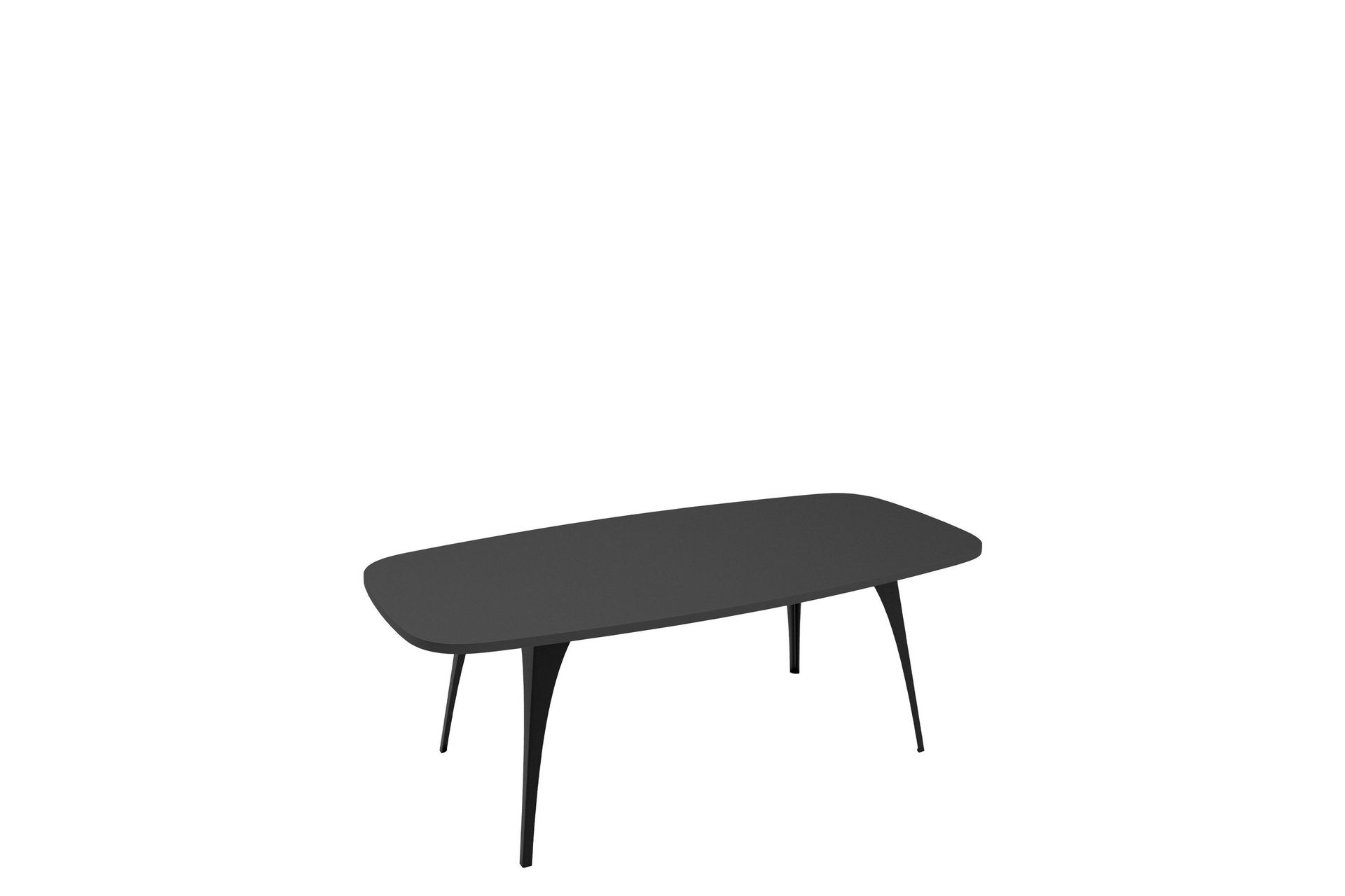 Elwyn 120 cm Rektangul&auml;rt Soffbord med B&ouml;jda Ben i Tr&auml; - Svart