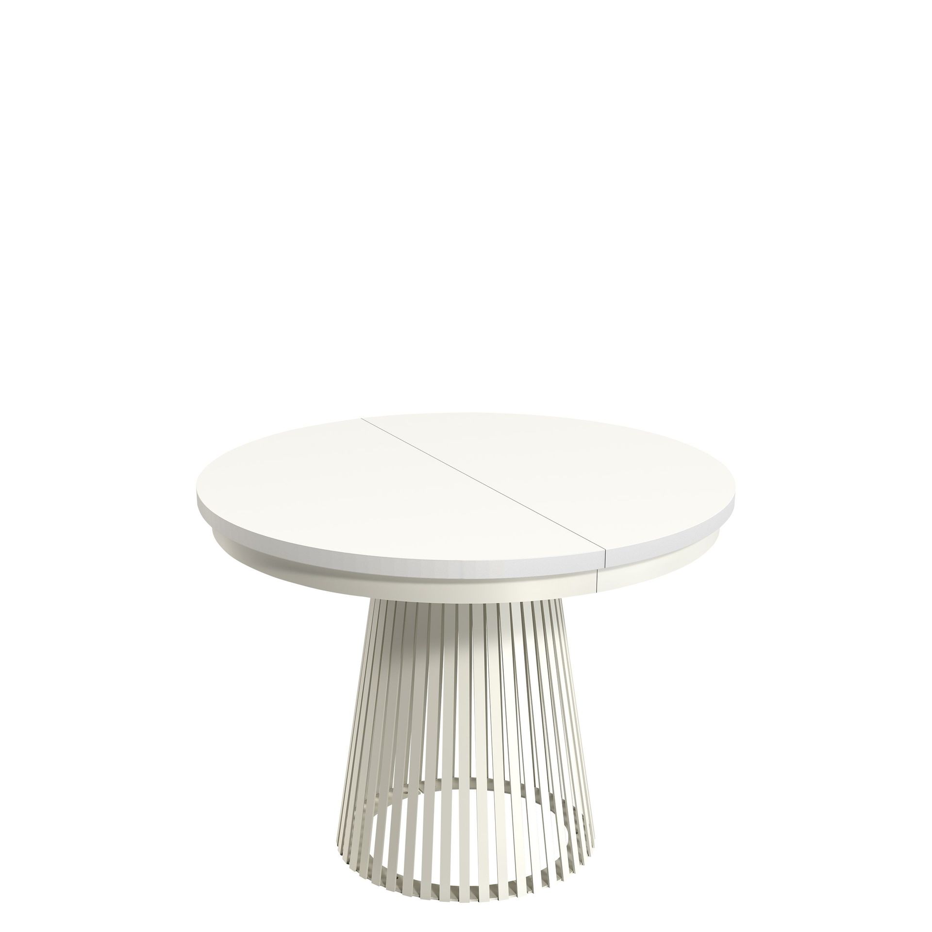 Erylan Matbord rund f&ouml;rl&auml;ngningsbart 100-180 cm - beige, vit