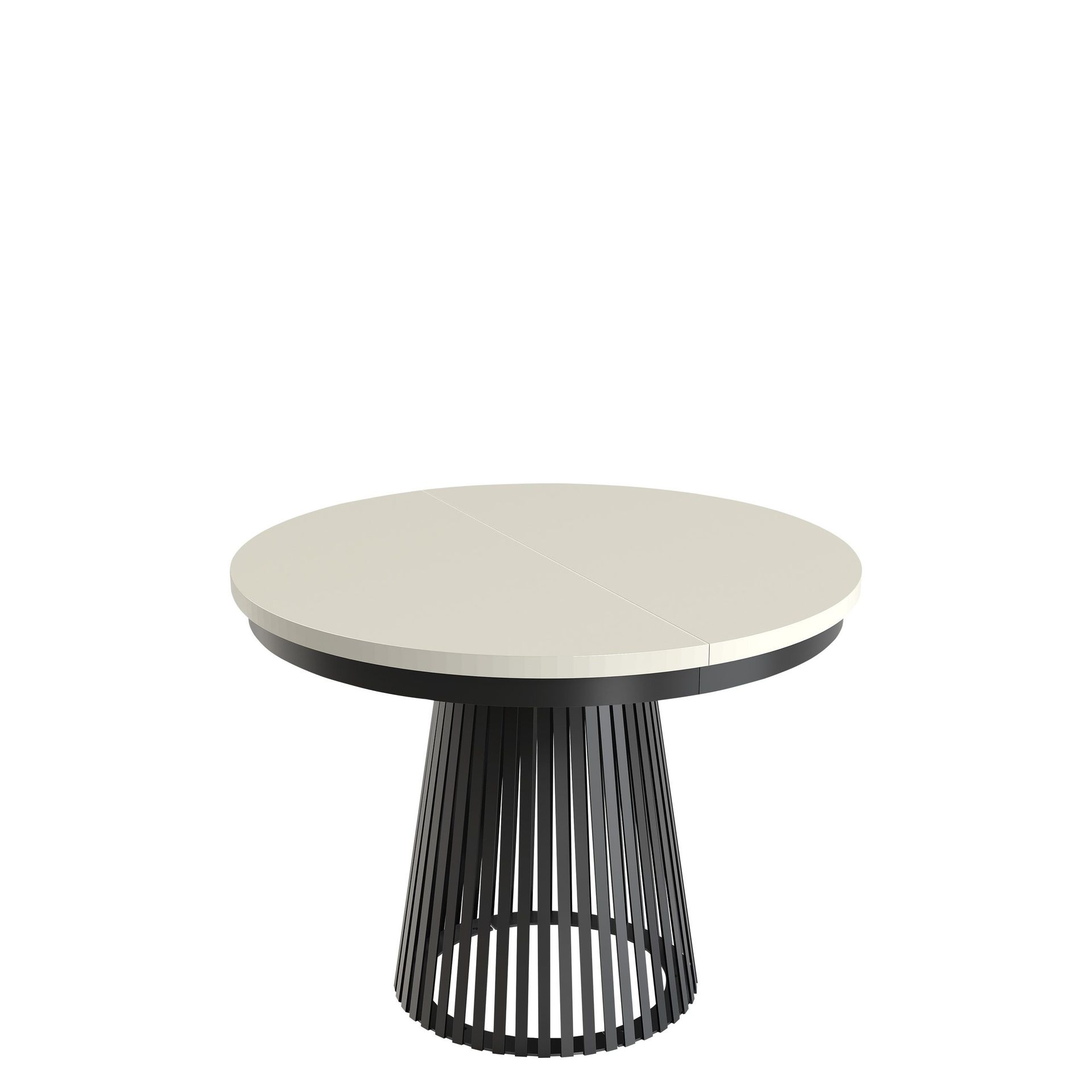 Erylan Matbord rund förlängningsbart 100-180 cm - svart, beige