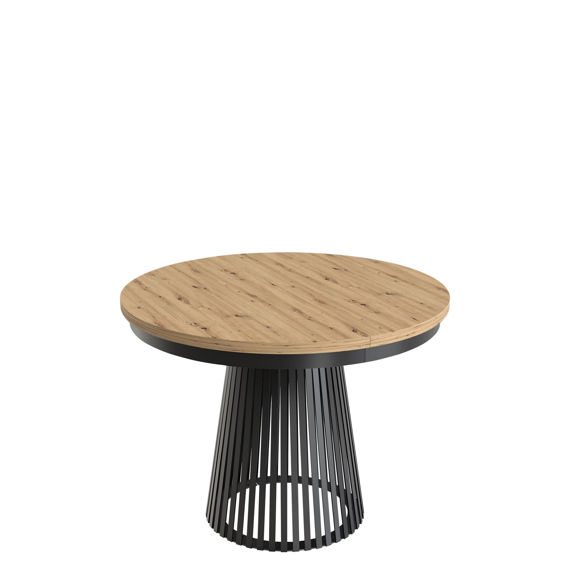 Erylan Matbord rund f&ouml;rl&auml;ngningsbart 100-180 cm - svart, natur