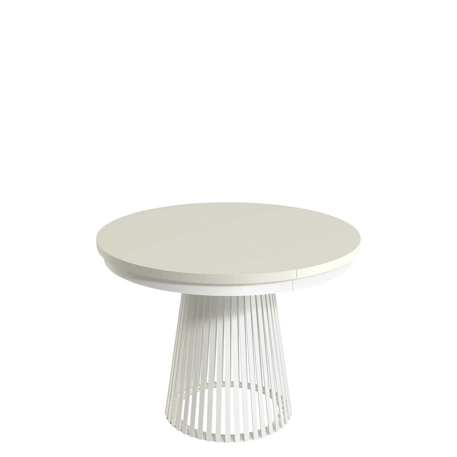 Erylan Matbord rund f&ouml;rl&auml;ngningsbart 100-180 cm - vit, beige