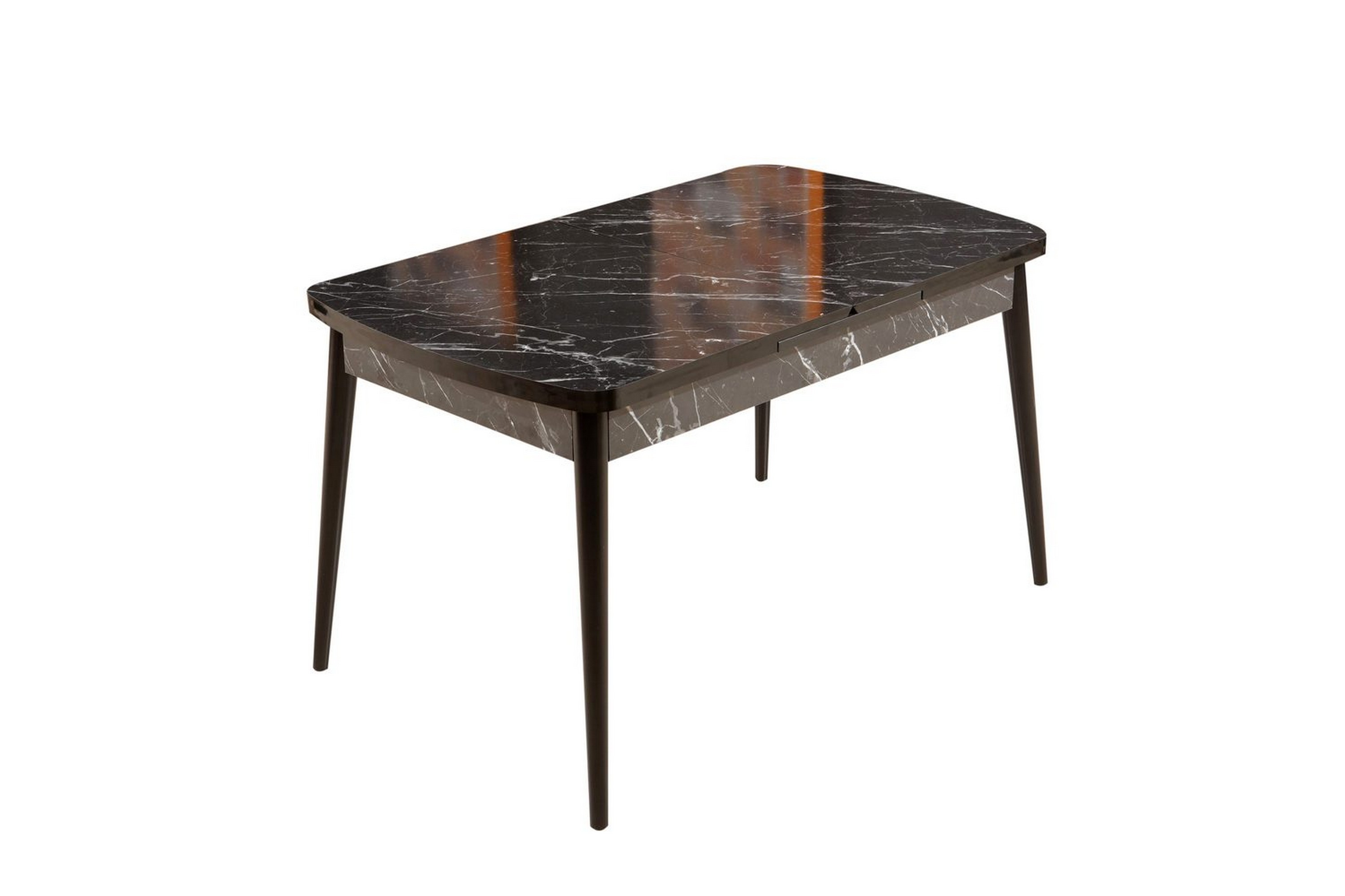 eryon matbord 132 cm rektangulär - svart/vit