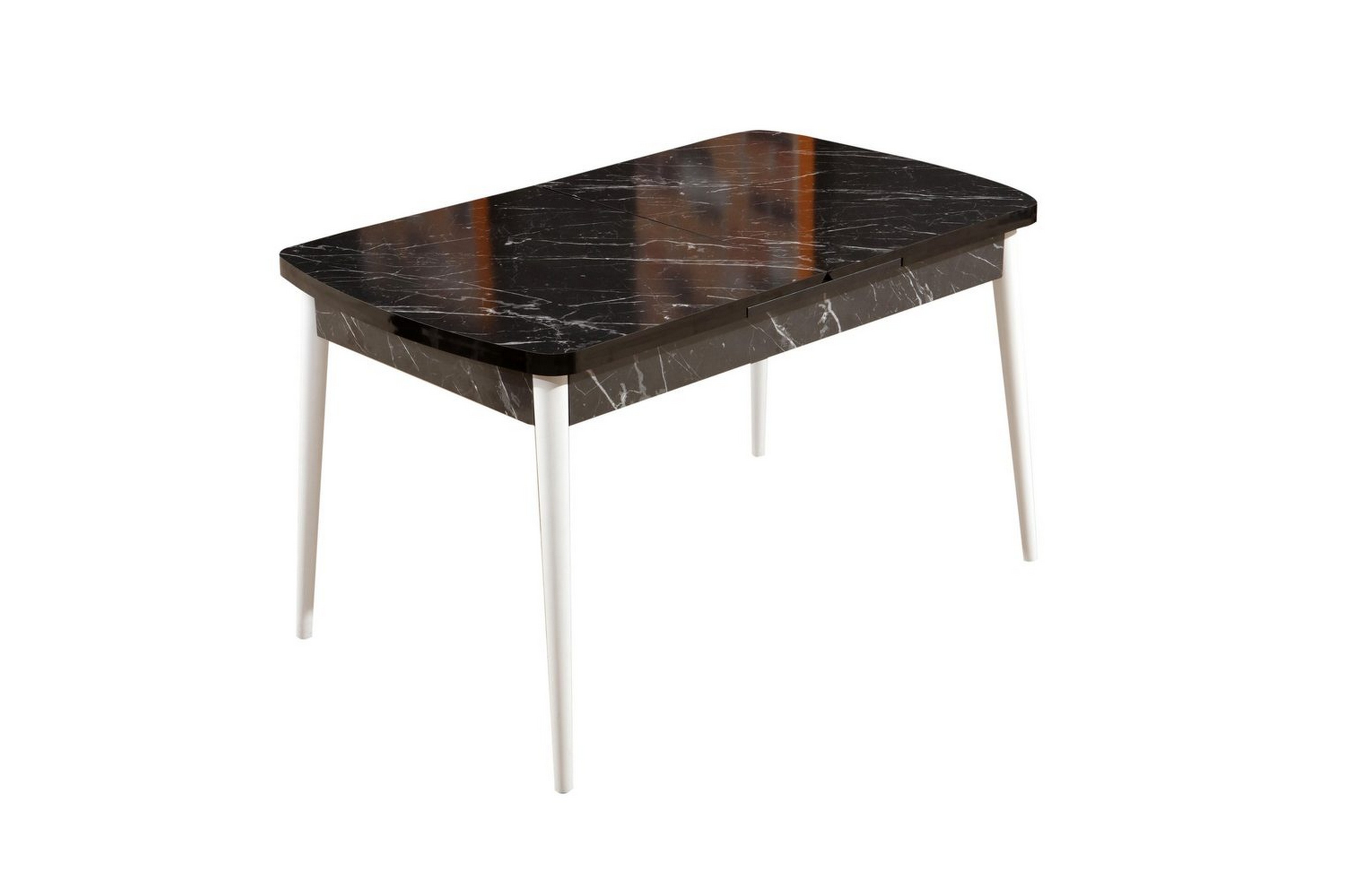 eryon matbord 132 cm rektangulär - svart/vit