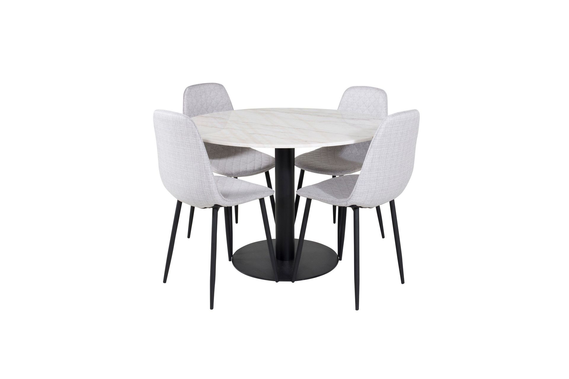 Estelle Matgrupp 106 cm Rund med 4 Polar stolar - Svart