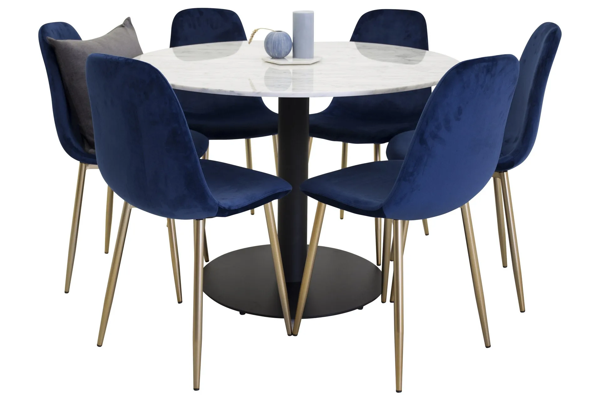 Estelle Matgrupp 106 cm Rund med 6 Polar stolar - Svart