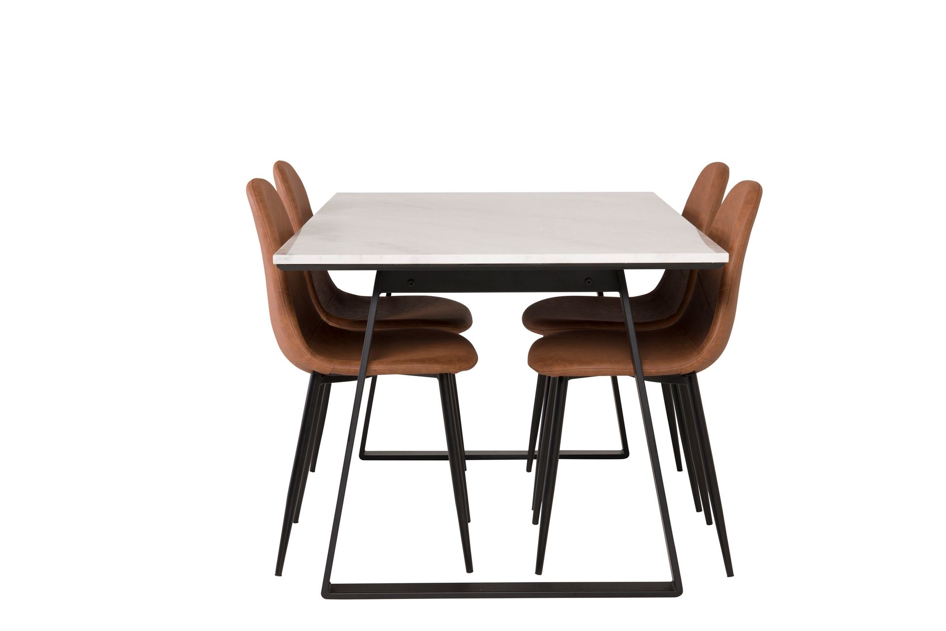 estelle matgrupp 140 cm rektangulär med 4 polar stolar - svart