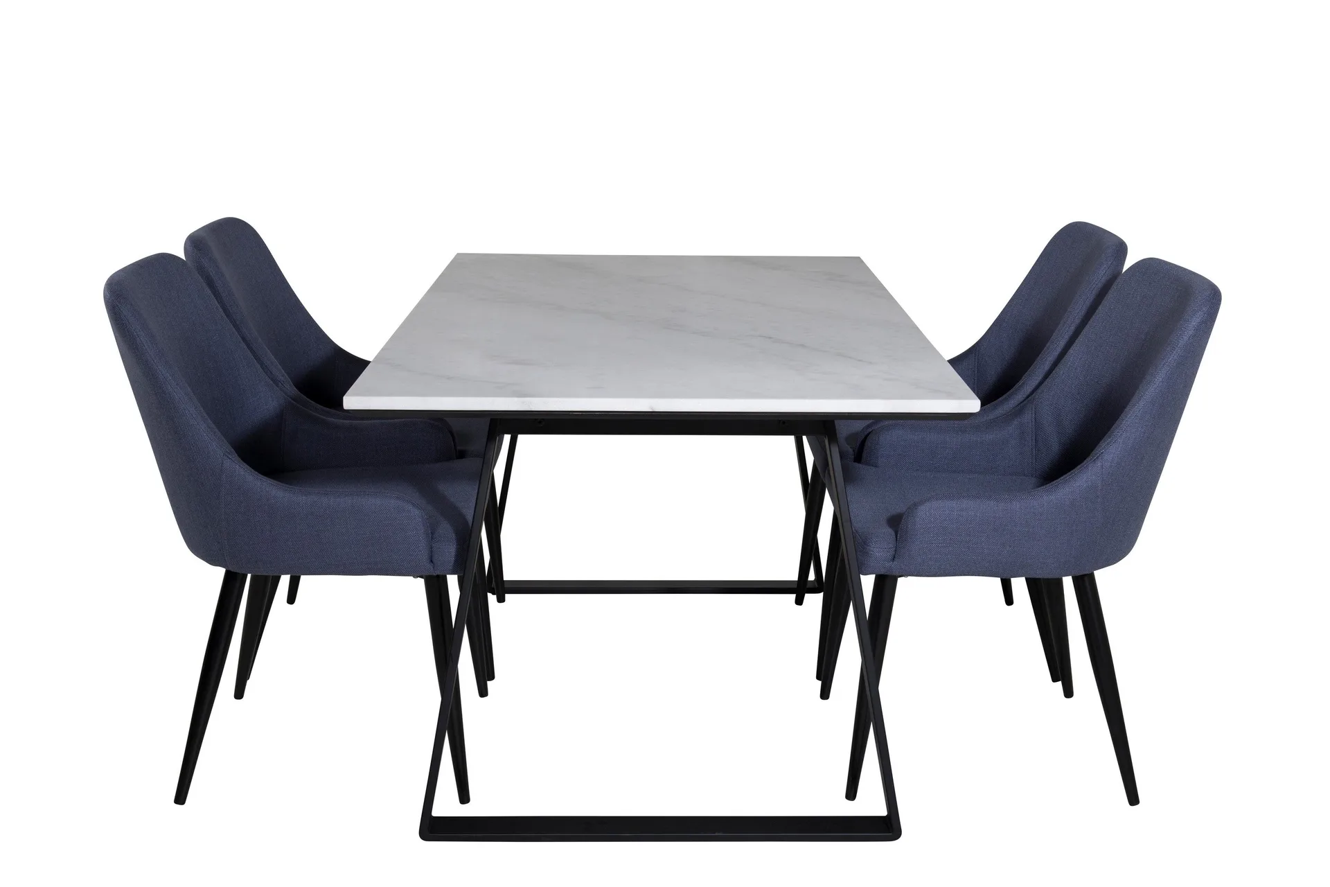 Estelle Matgrupp 140 cm Rektangul&auml;r med 4 Plaza stolar - Svart