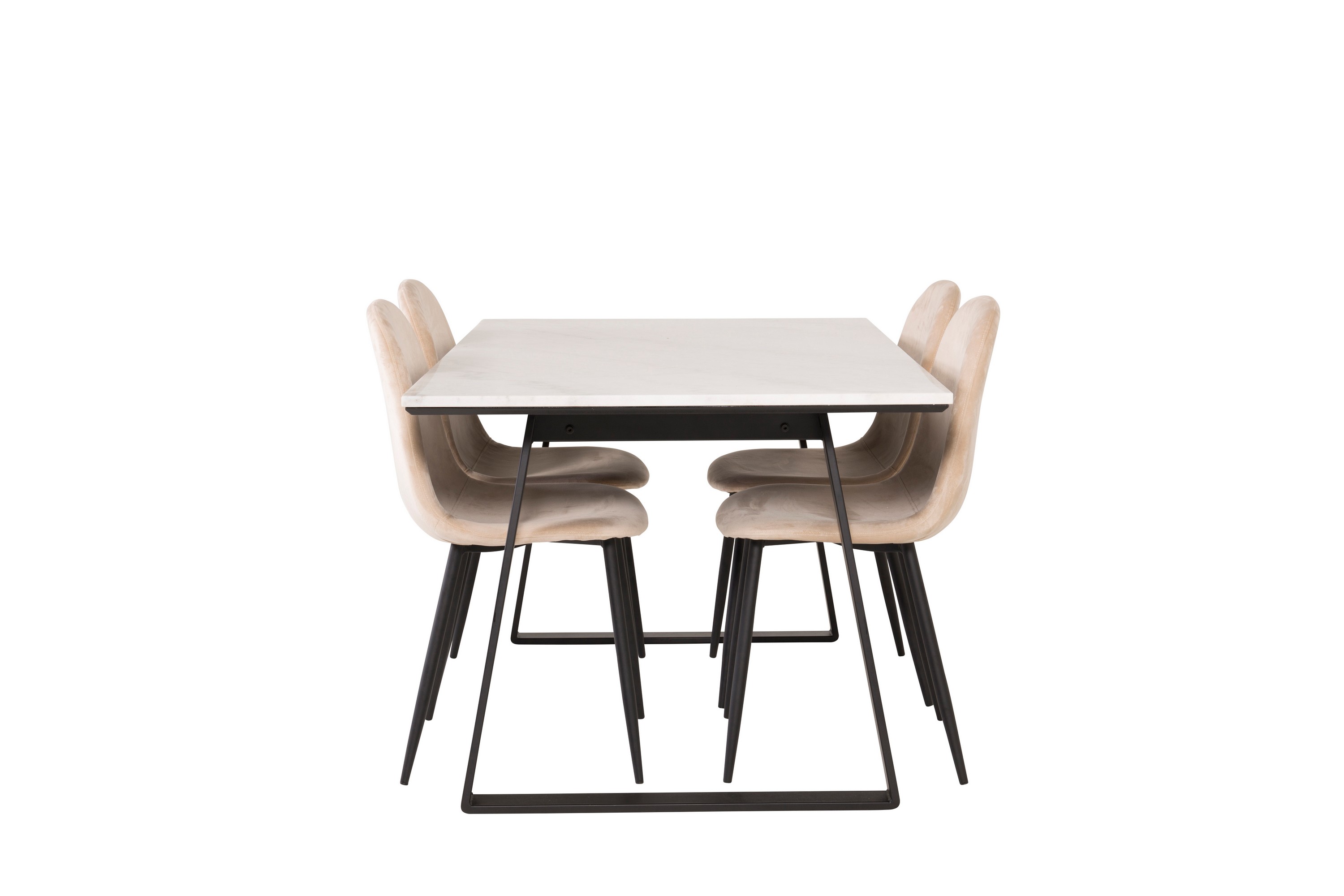 Estelle Matgrupp 140 cm Rektangulär med 4 Polar stolar Beige