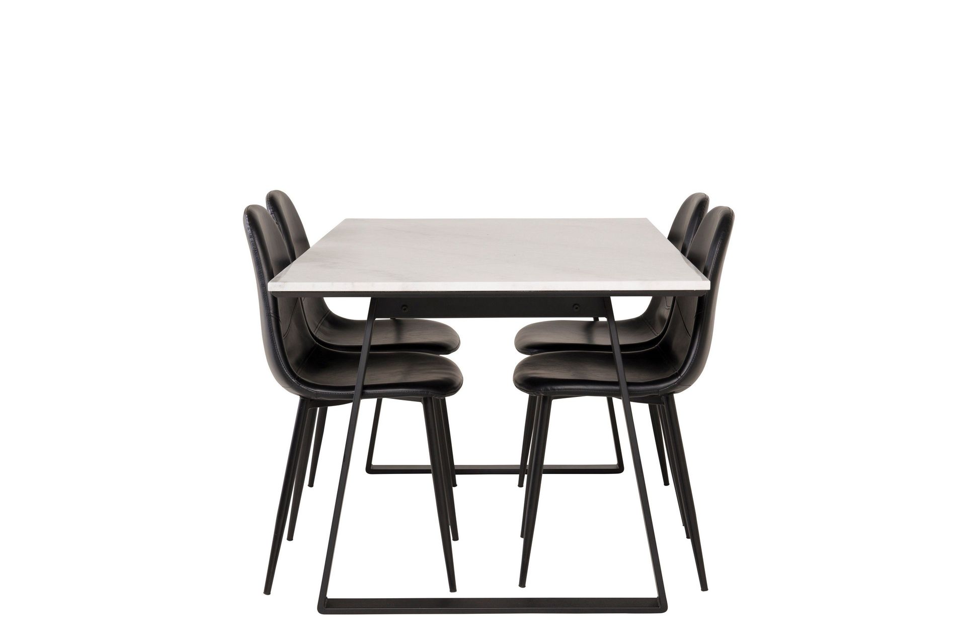 Estelle Matgrupp 140 cm Rektangul&auml;r med 4 Polar stolar - Svart