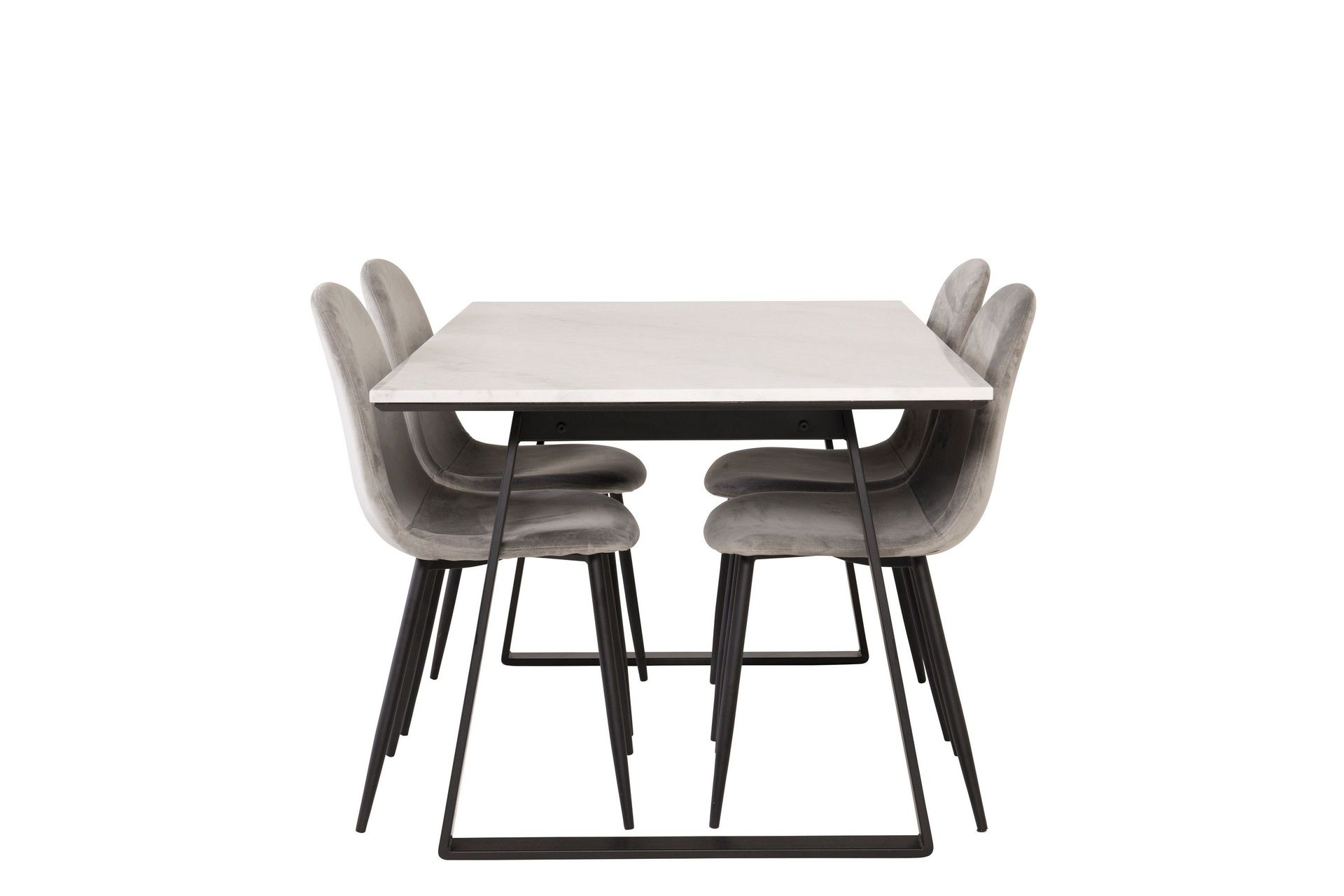 Estelle Matgrupp 140 cm Rektangul&auml;r med 4 Polar stolar - Svart