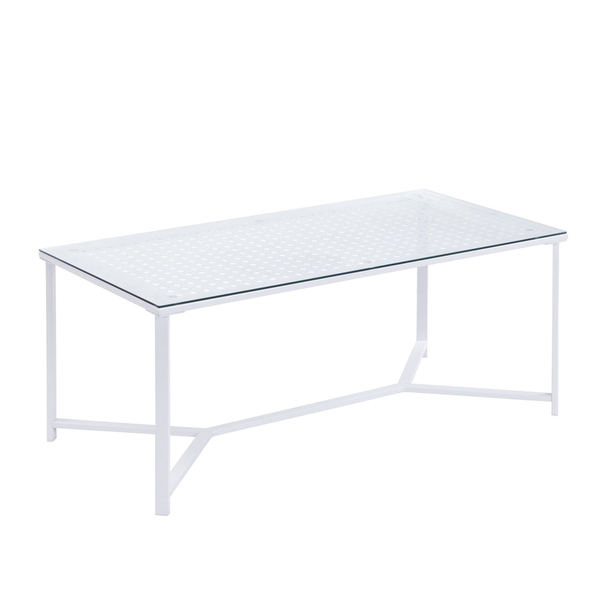 Fenara Soffbord 100 cm - Transparent och matt vit