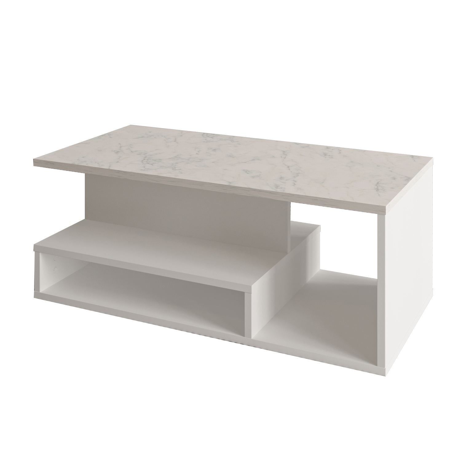 Fenlo Soffbord 90x35x44,8 cm - Vit marmor