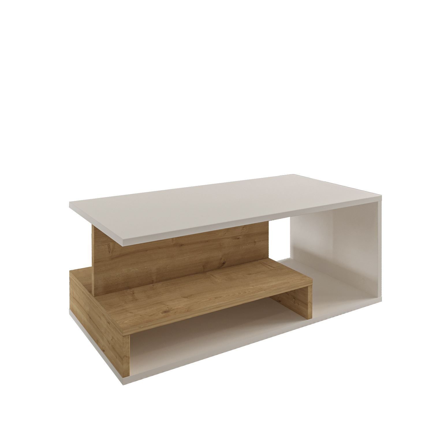 Fenlo Soffbord 90x35x44,8 cm - Vit sapphire-ek
