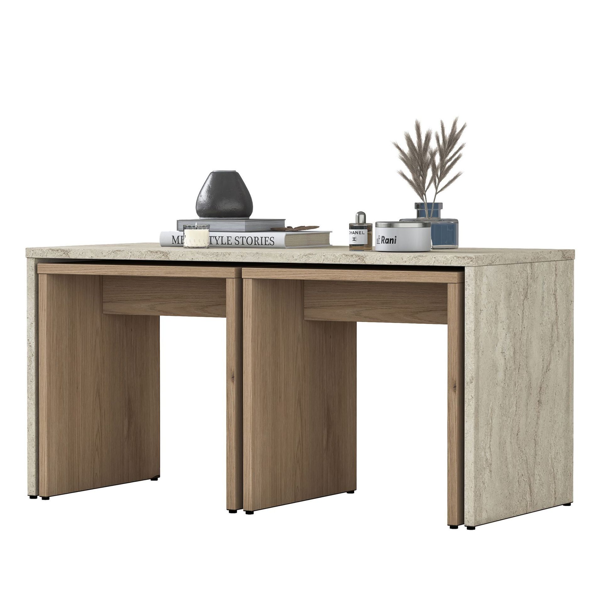 Fenvik Soffbordsset 90x44,8x40 cm - Travertin