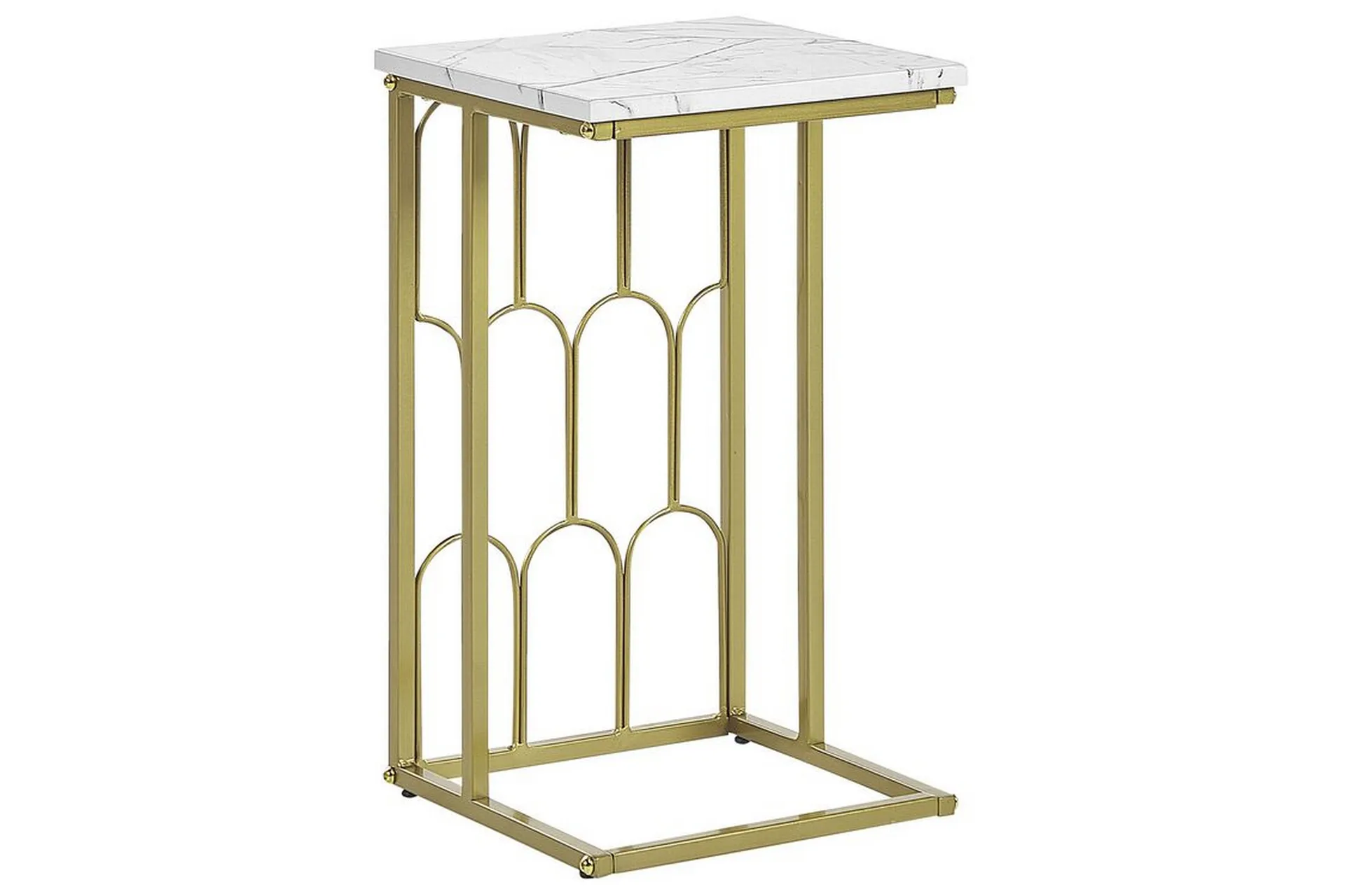 fuller soffbord 30 cm - vit/guld