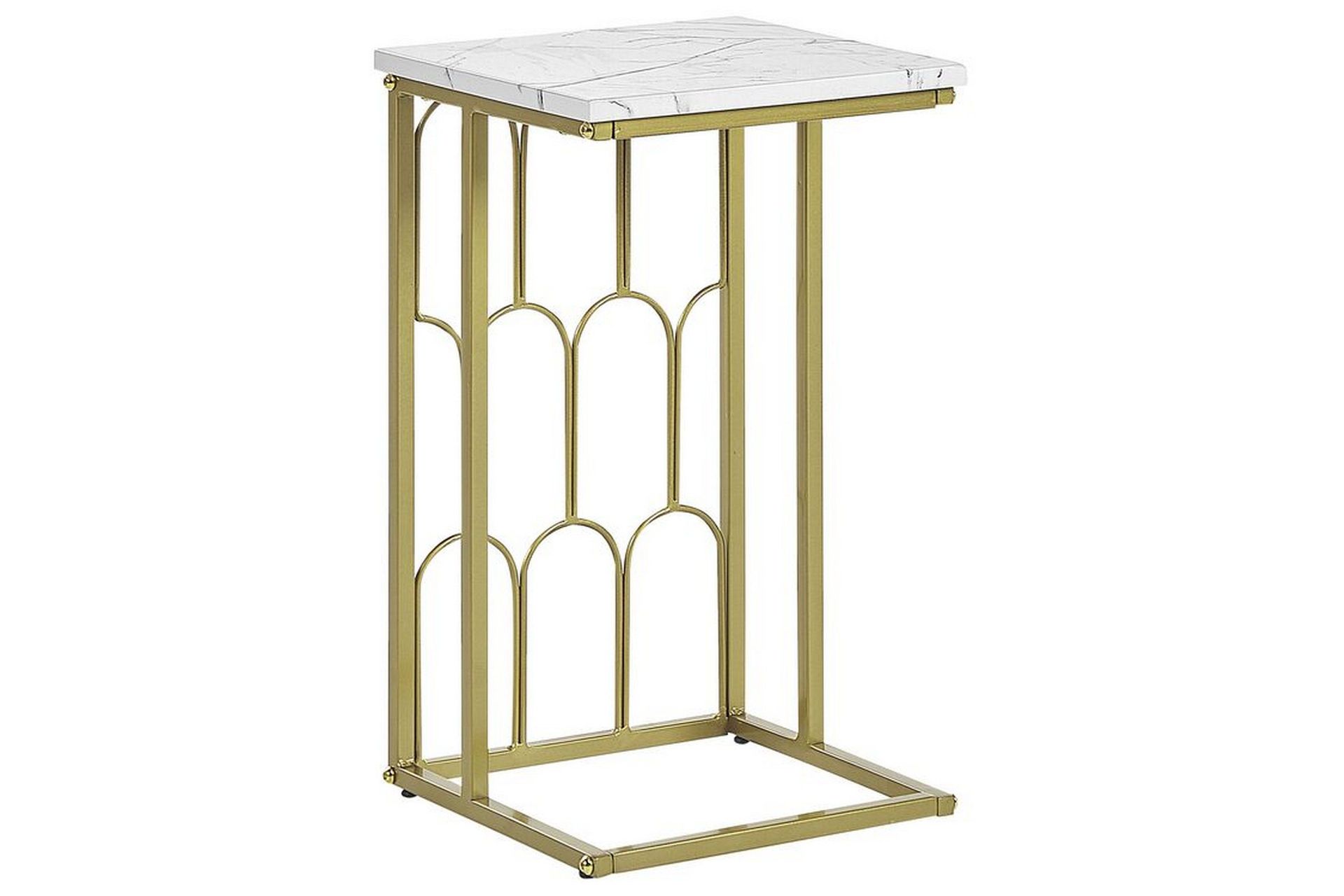 fuller soffbord 30 cm - vit/guld