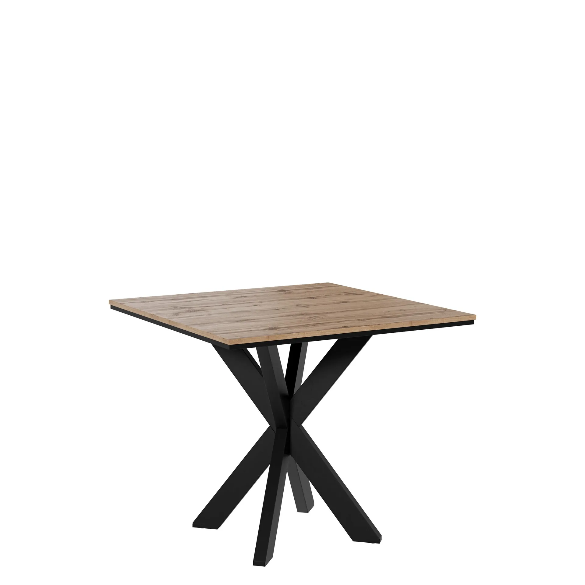 fynrel matbord 90 cm kvadratisk - svart/brun