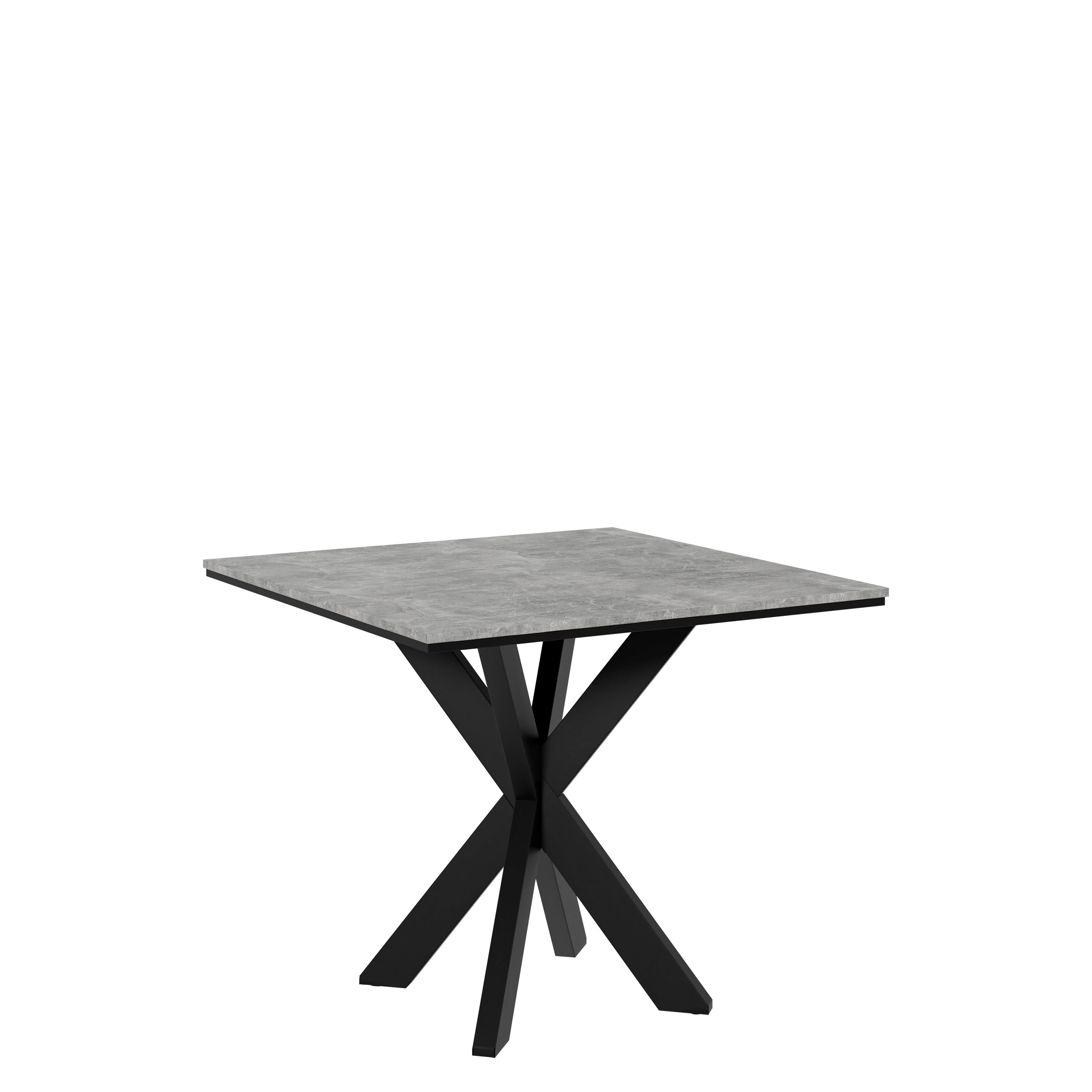 fynrel matbord 90 cm kvadratisk - svart/grå